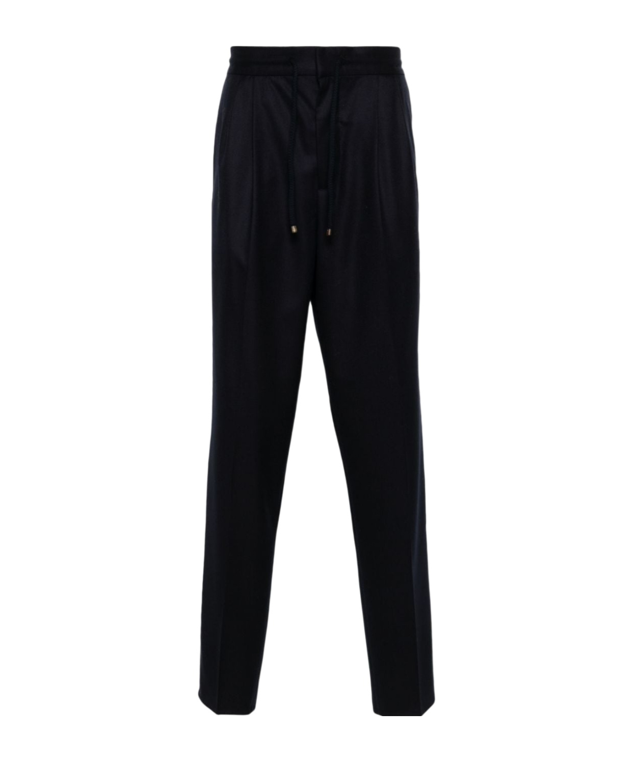Brunello Cucinelli Trousers Wool Drawstring Waistband In Black