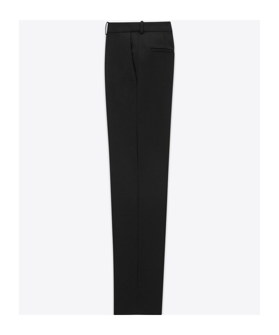 Saint Laurent Wool Gabardine Casual Pants In Black
