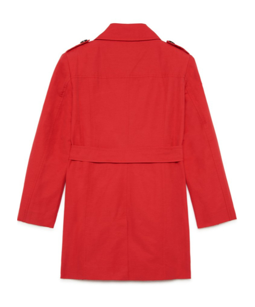 Maxco. Belted Double-breasted Coat In Red