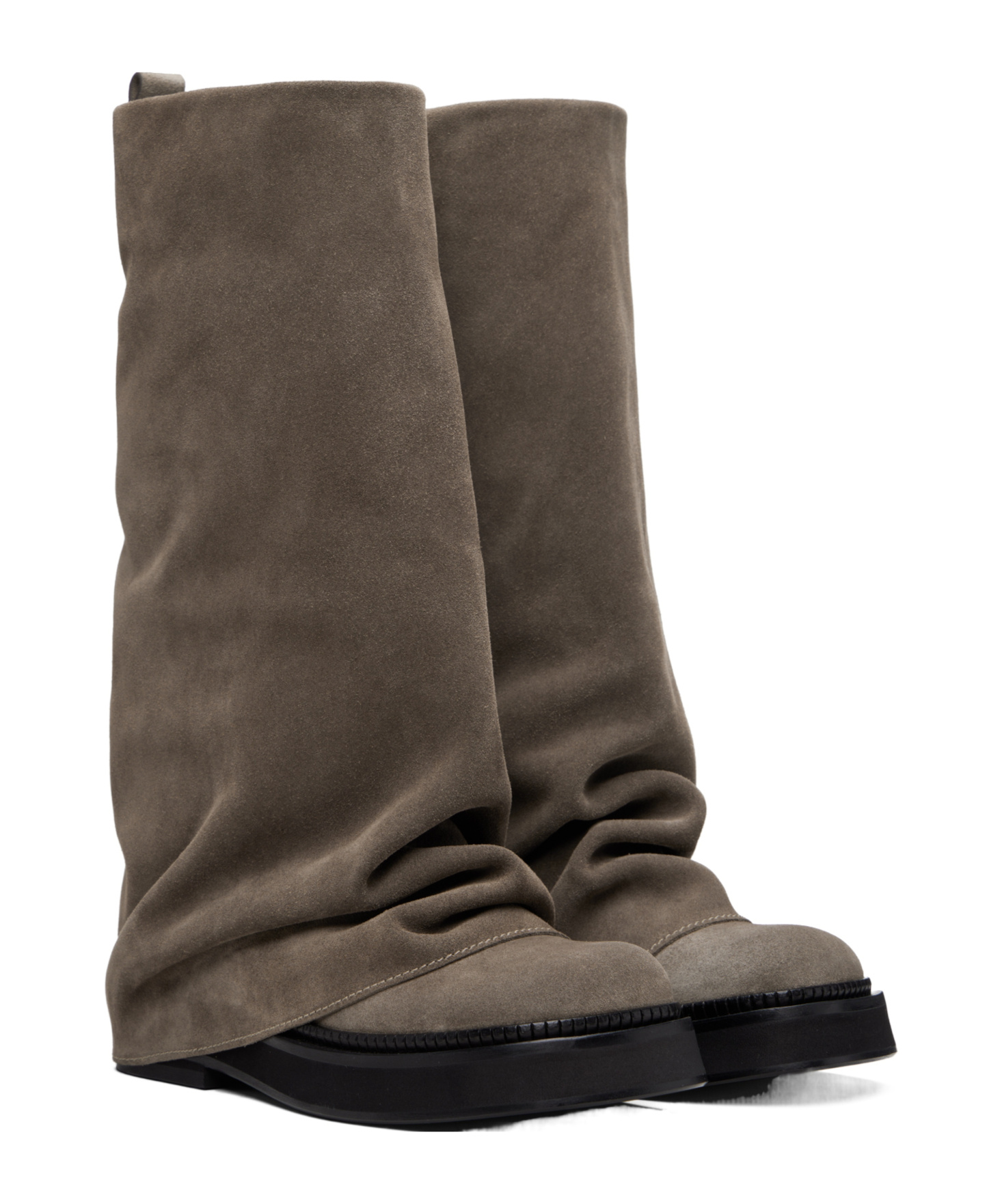 Attico Robin Combat Thigh-high Boots In Brown