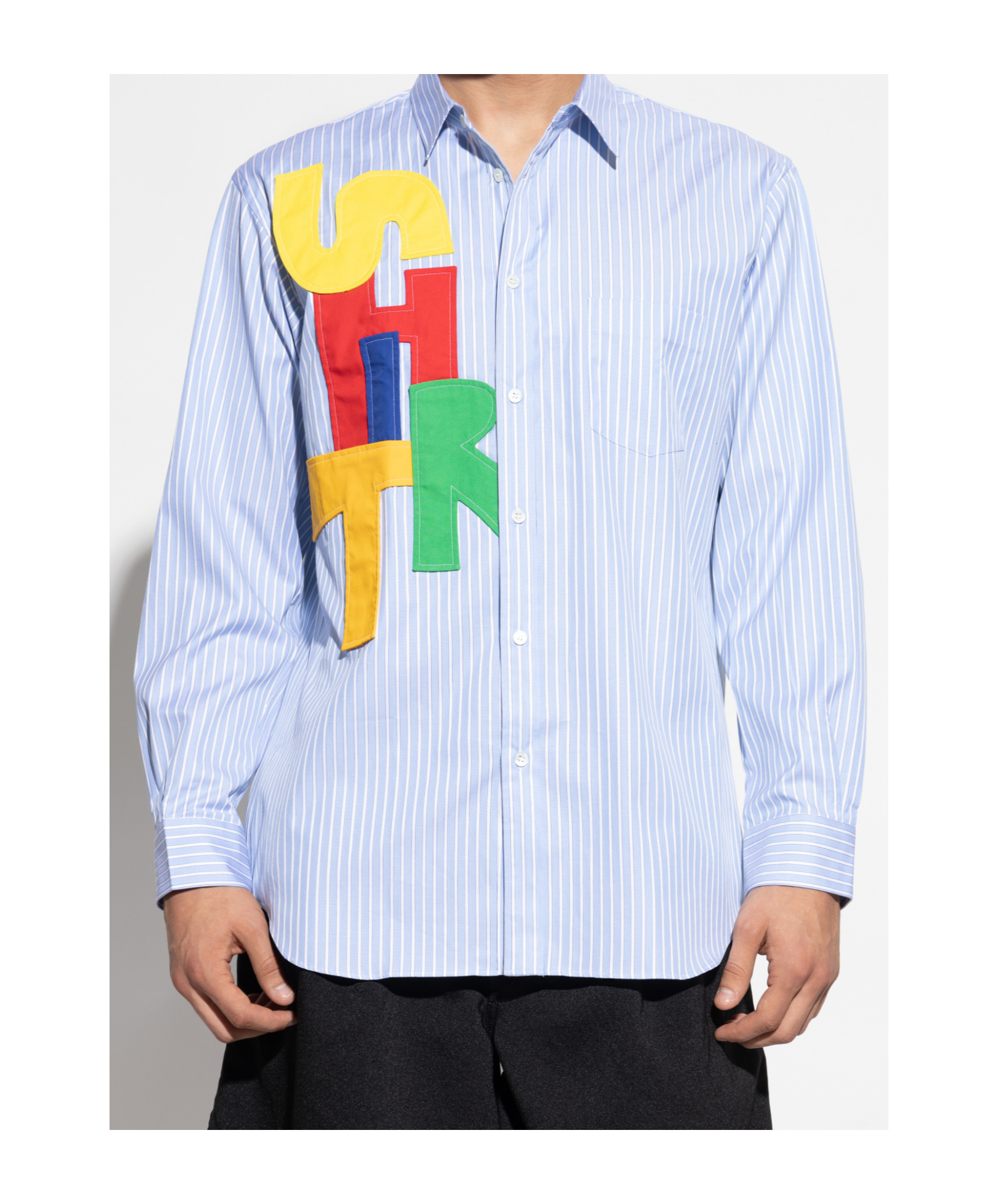 Comme Des Garçons Long Sleeve Shirt In Blue