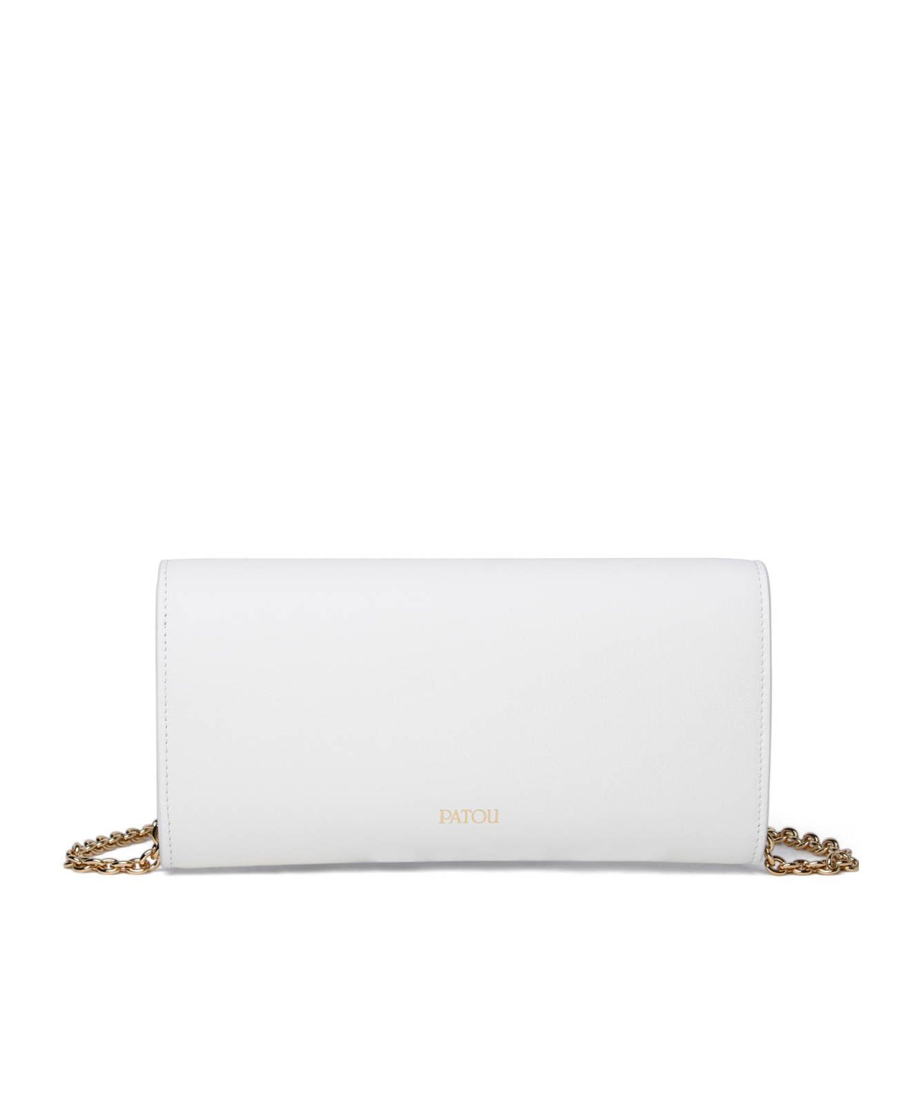 Patou Jp Calf Leather Clutch In White