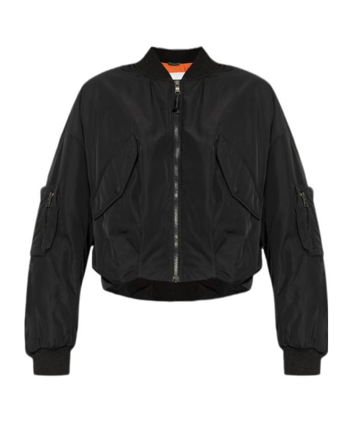 Lacoste Embroidered Bomber Jacket In Black