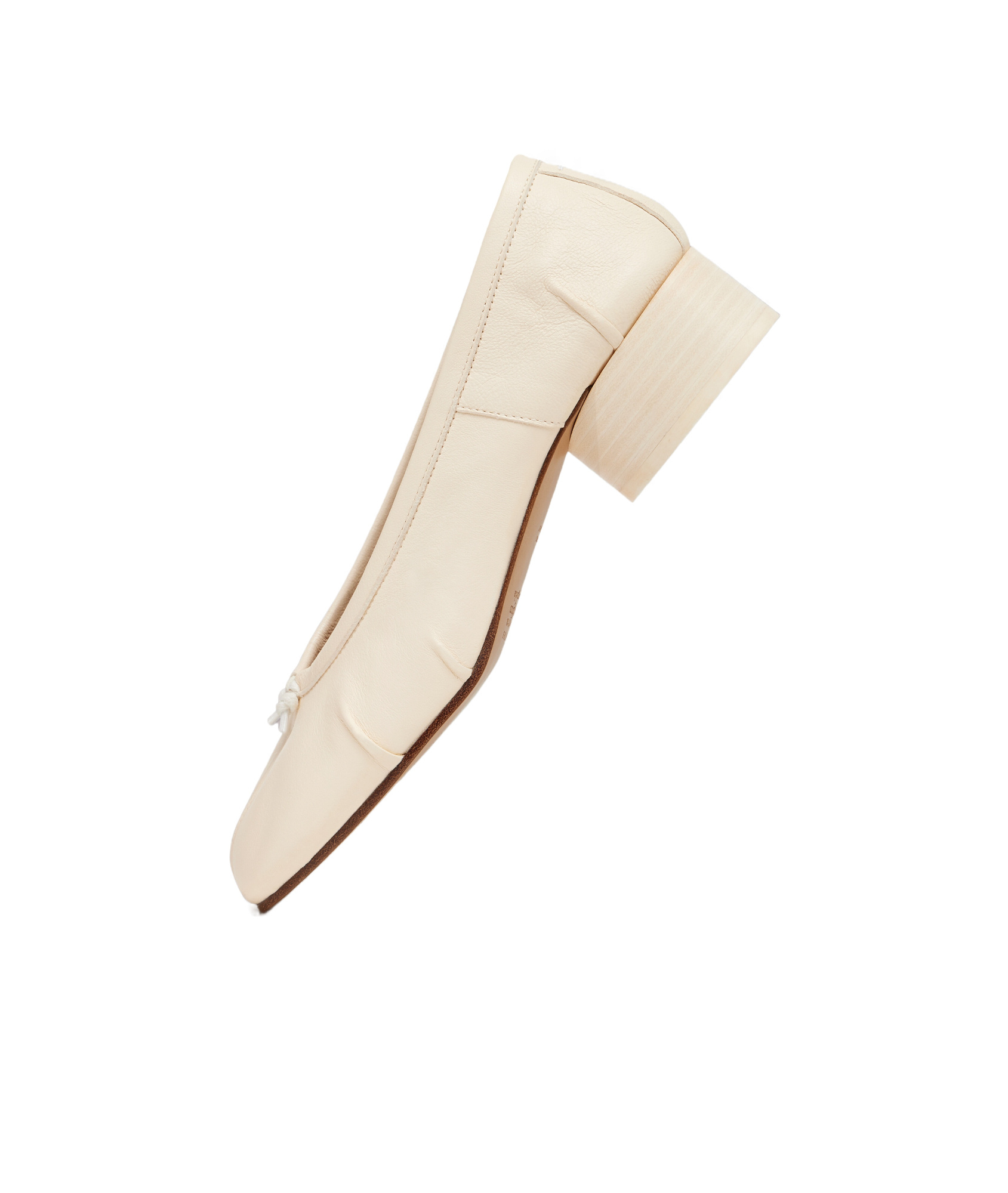 Maison Margiela Mm22 Leather Marylin Pumps With Spool Heel 5cm In White