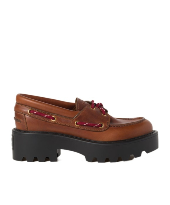 Miu Miu Leather Loafers In Green