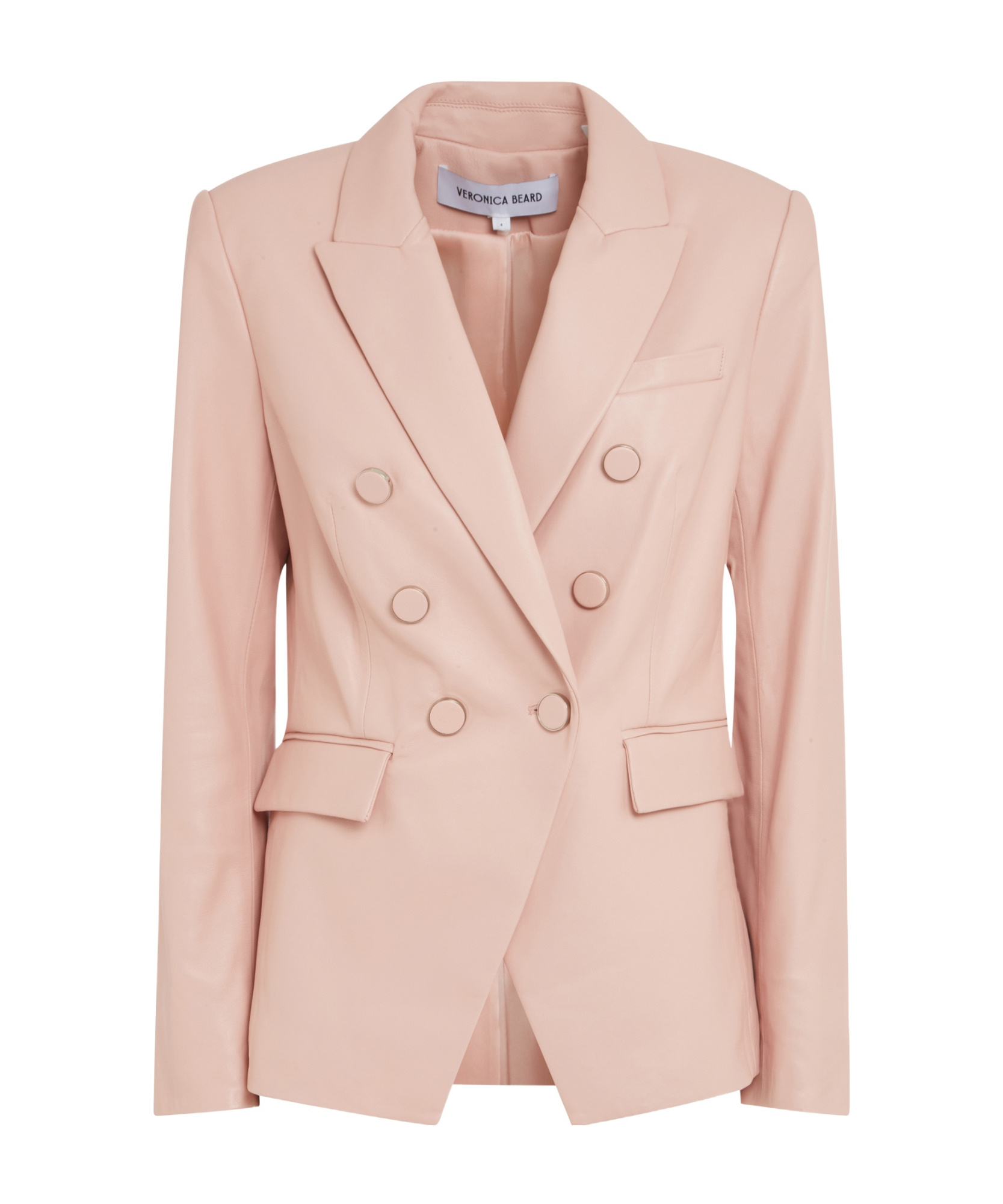 Veronica Beard Miller Leather Dickey Jacket In Nude