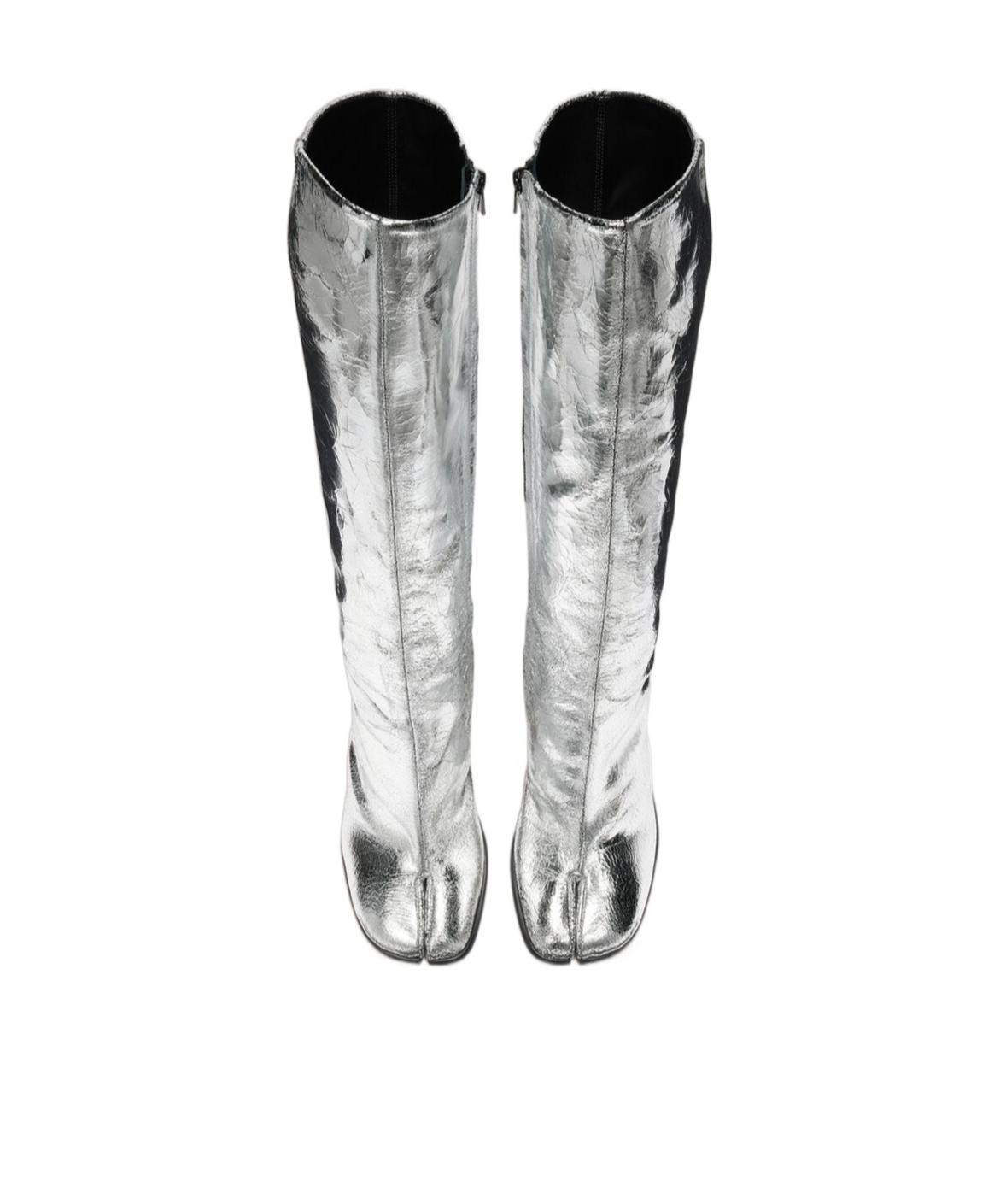 Maison Margiela Tabi Mirror Split Toe Boots In Black