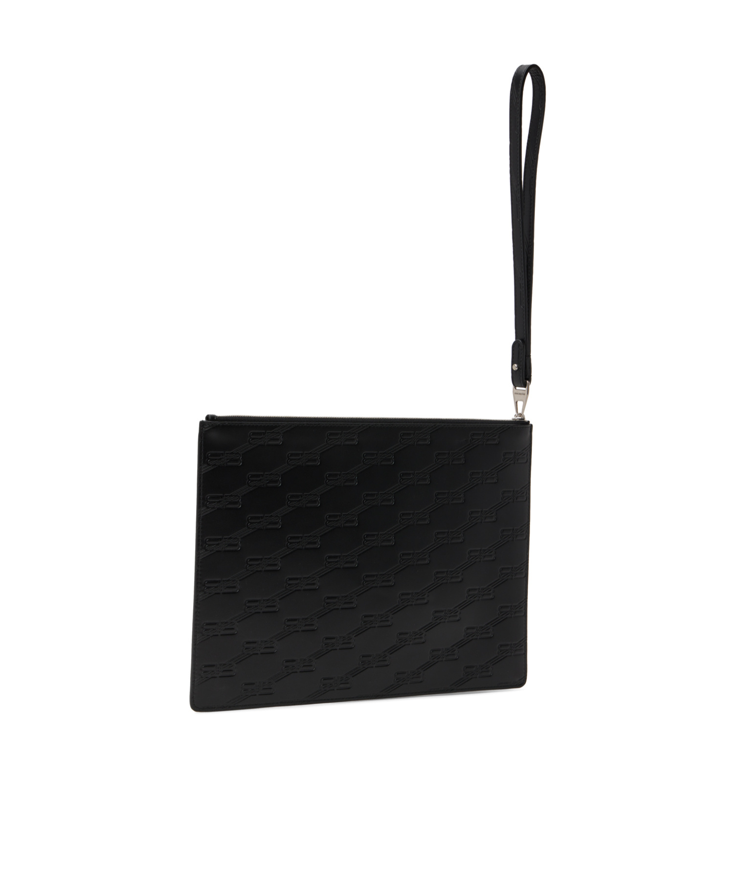 Balenciaga Monogram-embossed Clutch Bag In Black