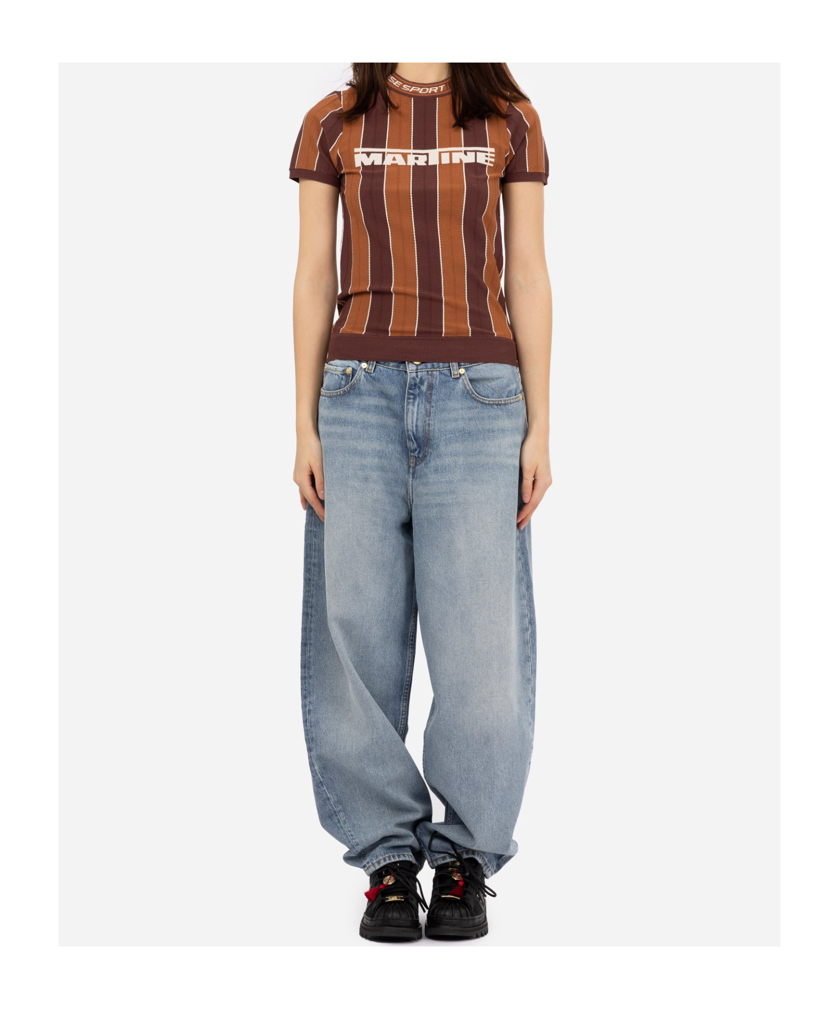 Shop Martine Rose Logo T-shirt In Red