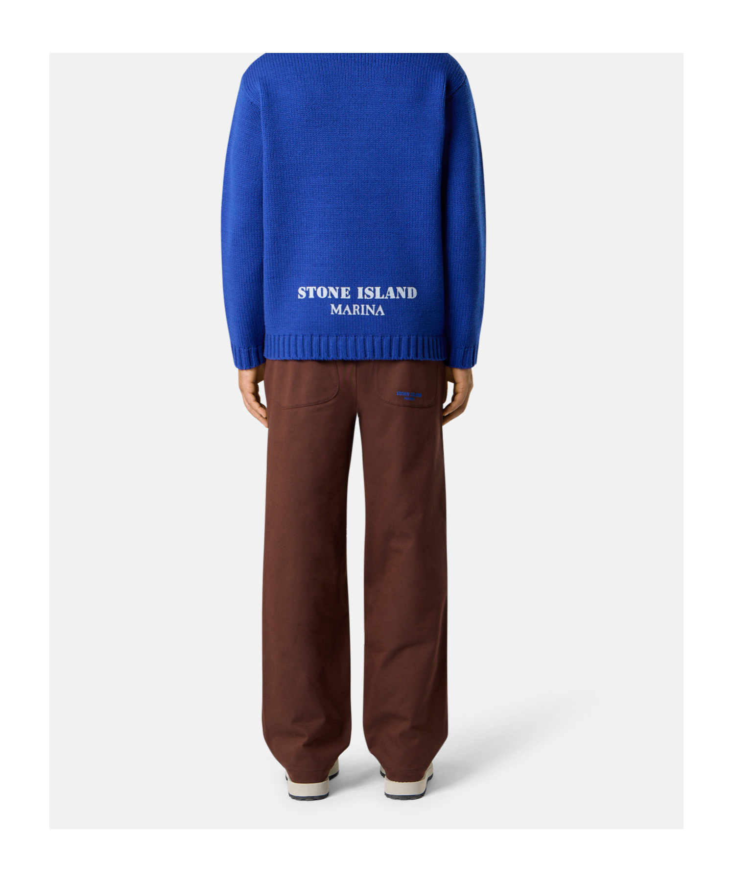Stone Island Pleated-front Belted Trousers In Brown