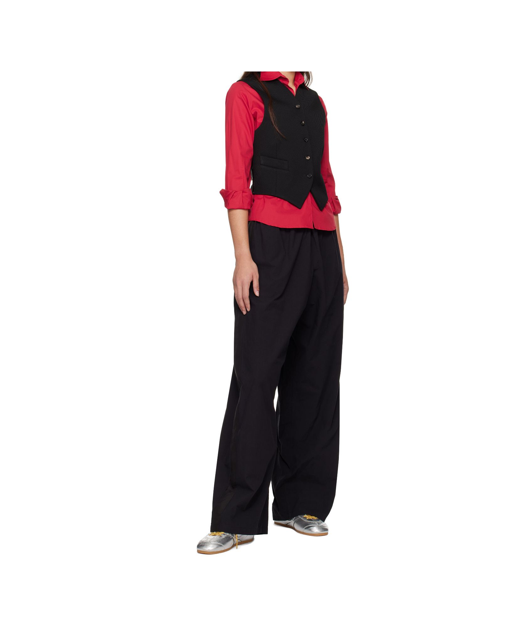 Bode Black Riding Twill Waistcoat In Black