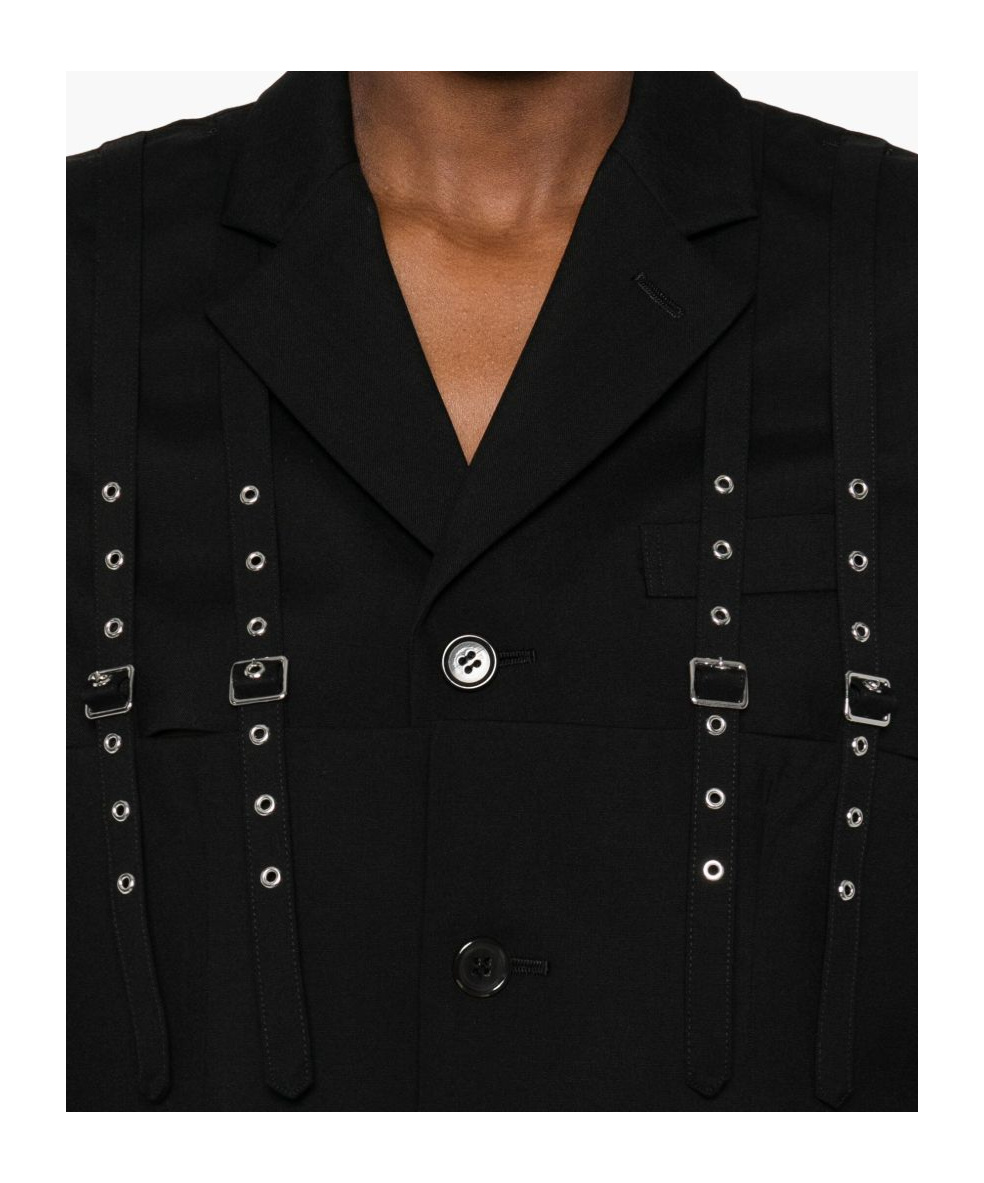 COMME DES GARÇONS BLACK BUCKLED REGULAR FIT BLAZER 