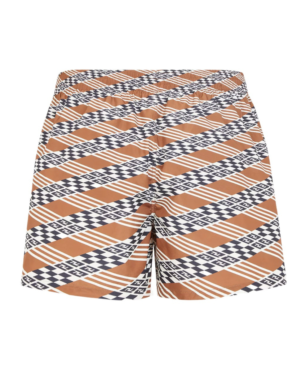 Fendi Geometric-print Swim Shorts In White