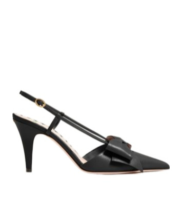 Valentino Mid Heel Bow Detail Slingback Pumps In Black
