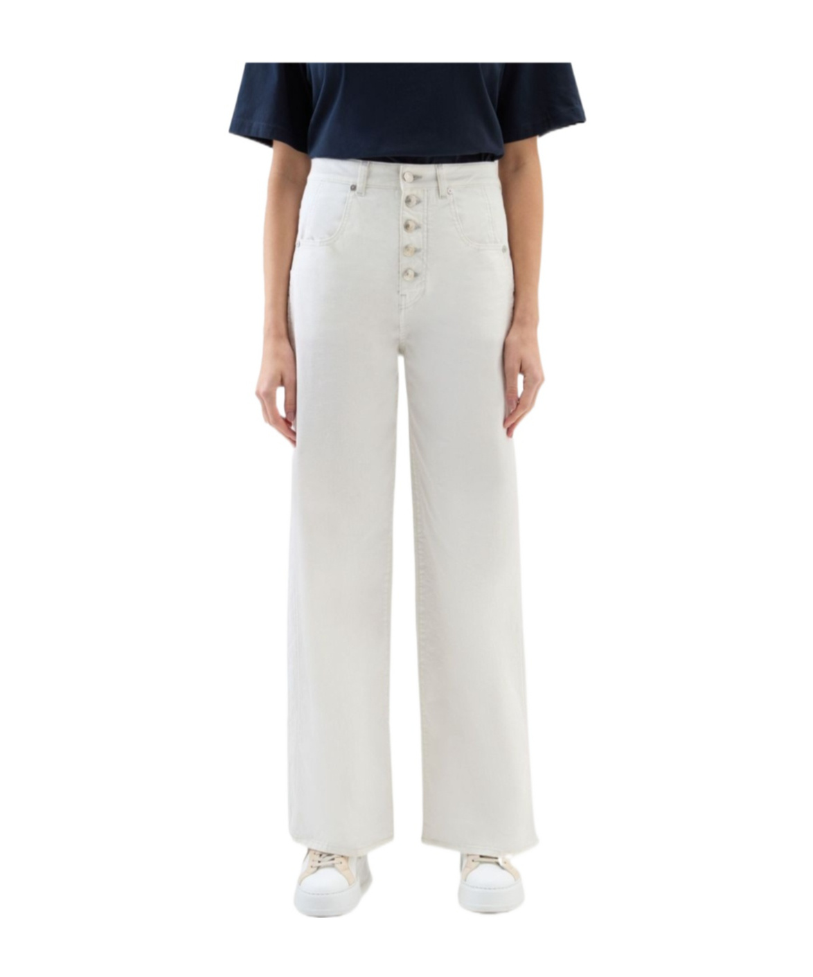 Woolrich Wide Leg Denim Jeans In White