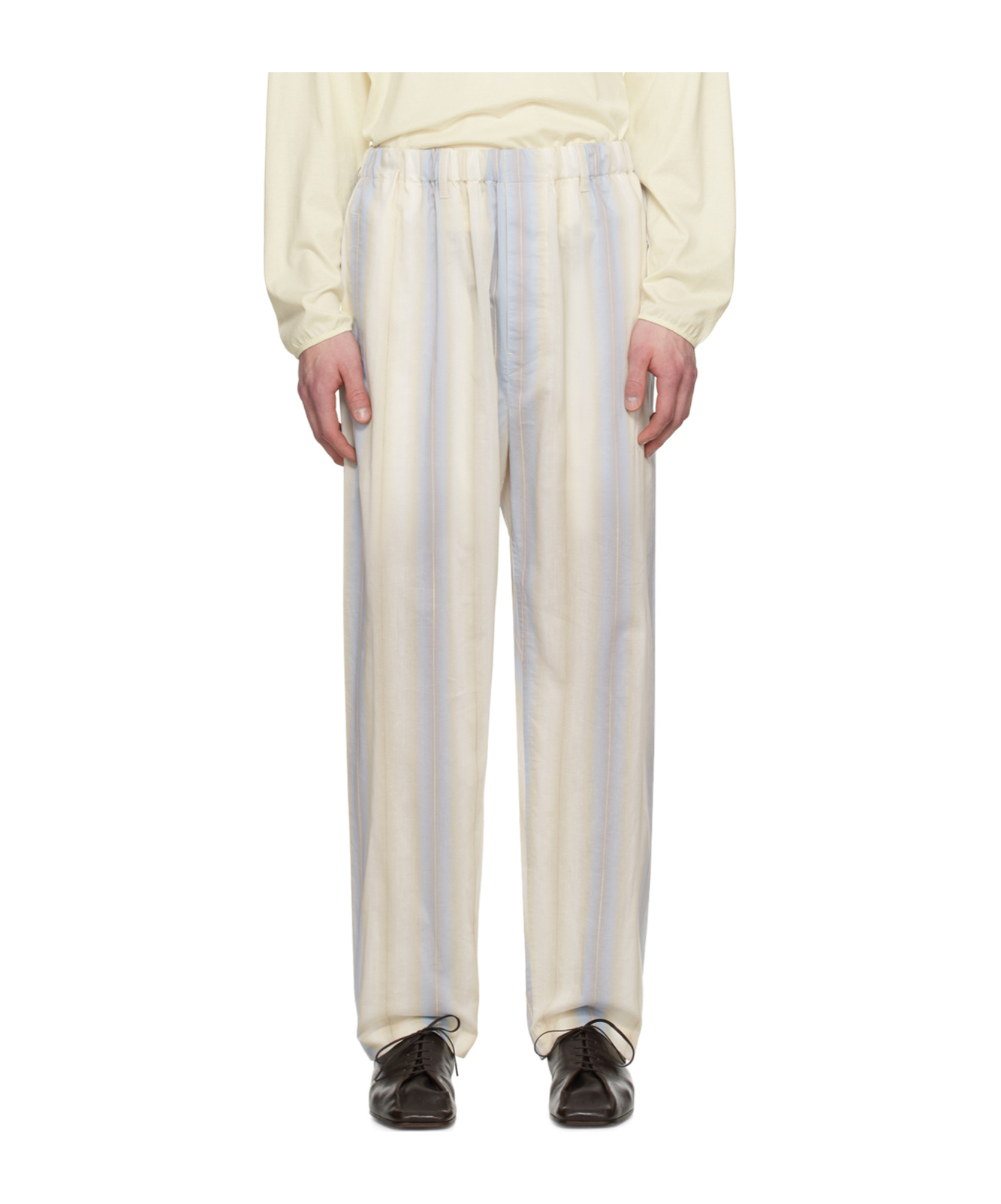 Lemaire Relaxed Striped Casual Pants In Multicolor