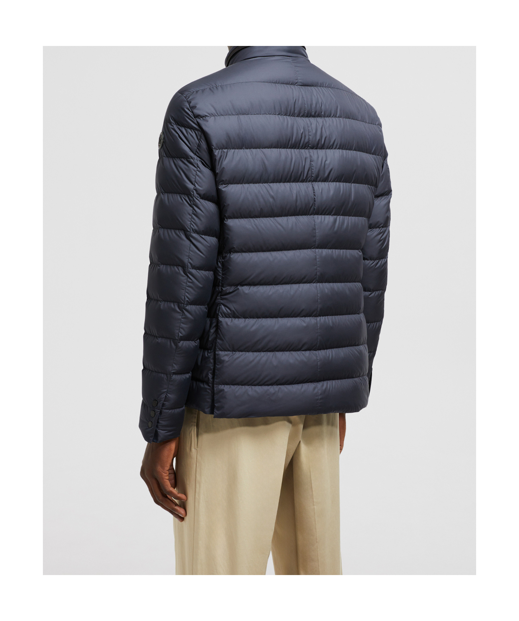 Moncler Carrelet Jacket With Zip And Buttons In Blue