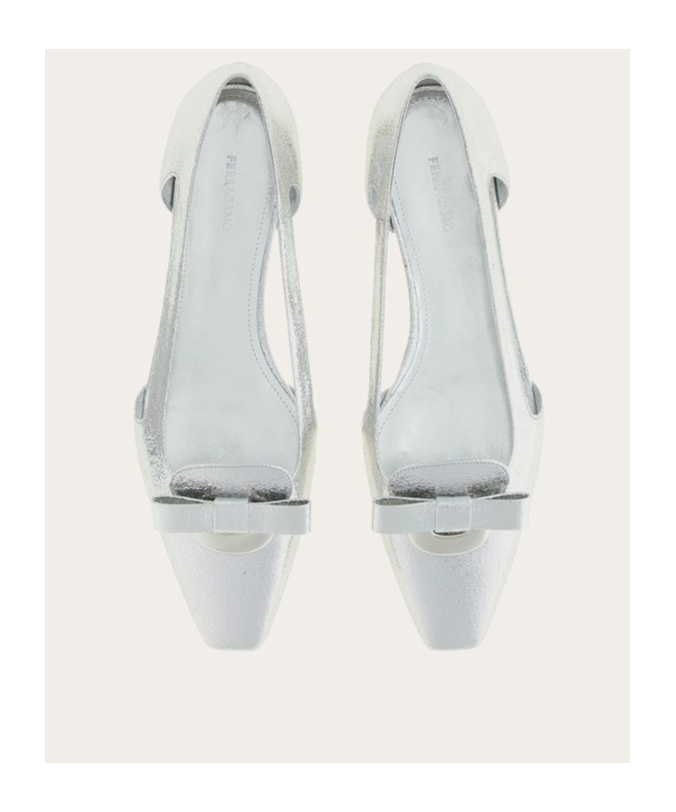 Ferragamo Woman Ballet Flats White Size 7.5 Lambskin In White