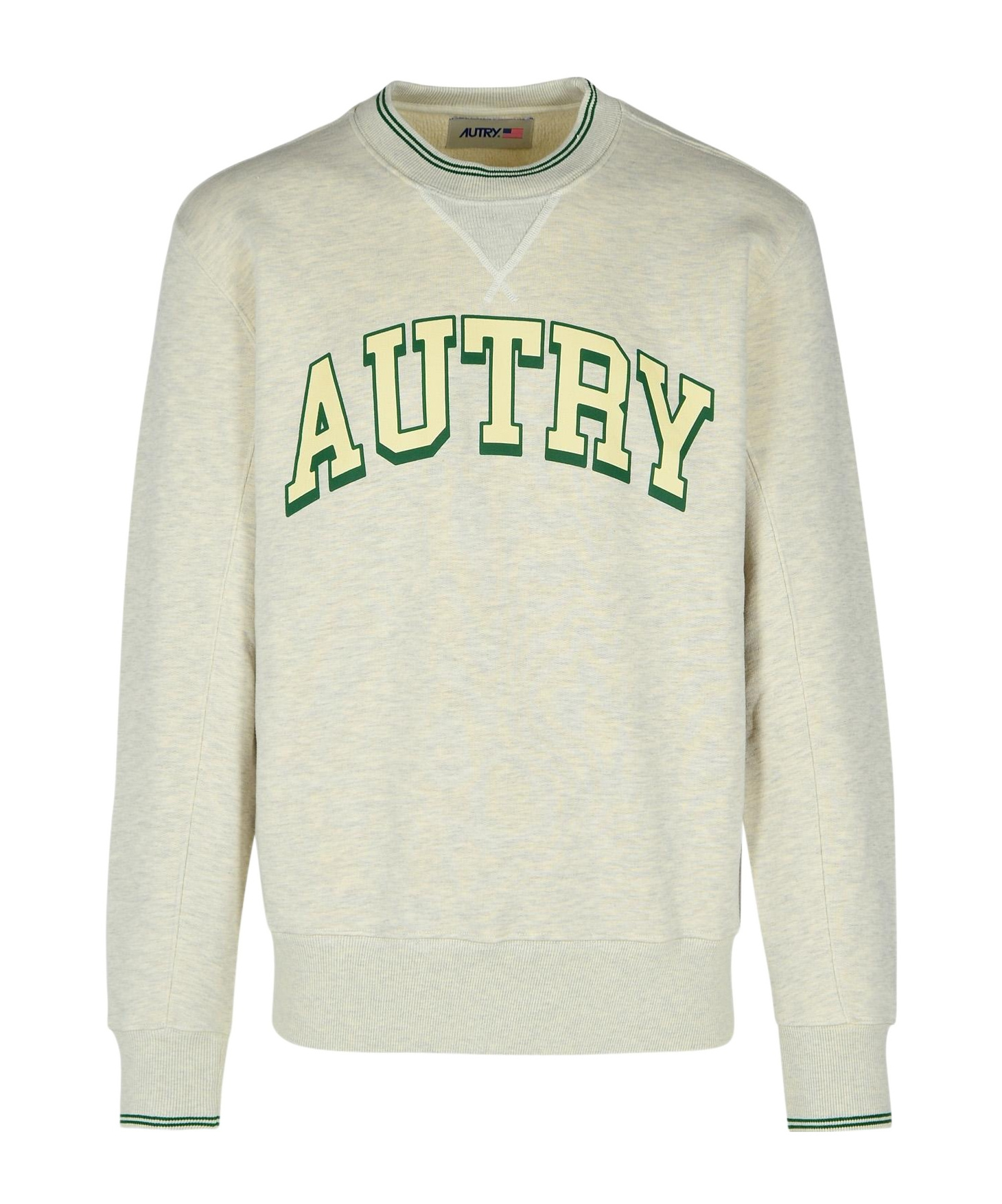 Autry Grey Cotton Blend Sweatshirt In White
