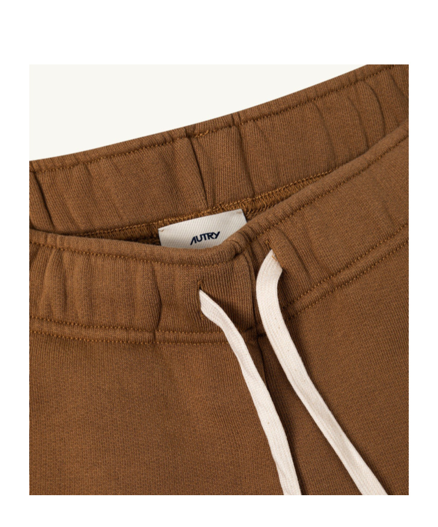 Autry Elastic Waistband Relaxed Fit Side Pockets Trousers In Brown