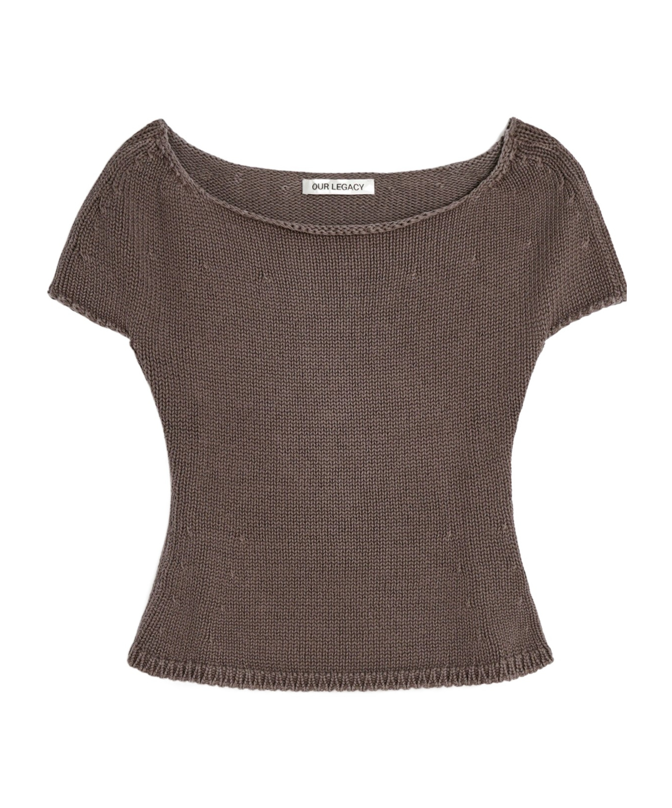 Our Legacy Sculpt Knitted Cotton T-shirt In Brown