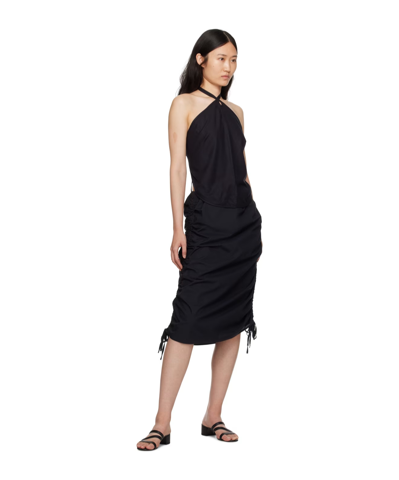 Baserange Back-laced Vest In Black