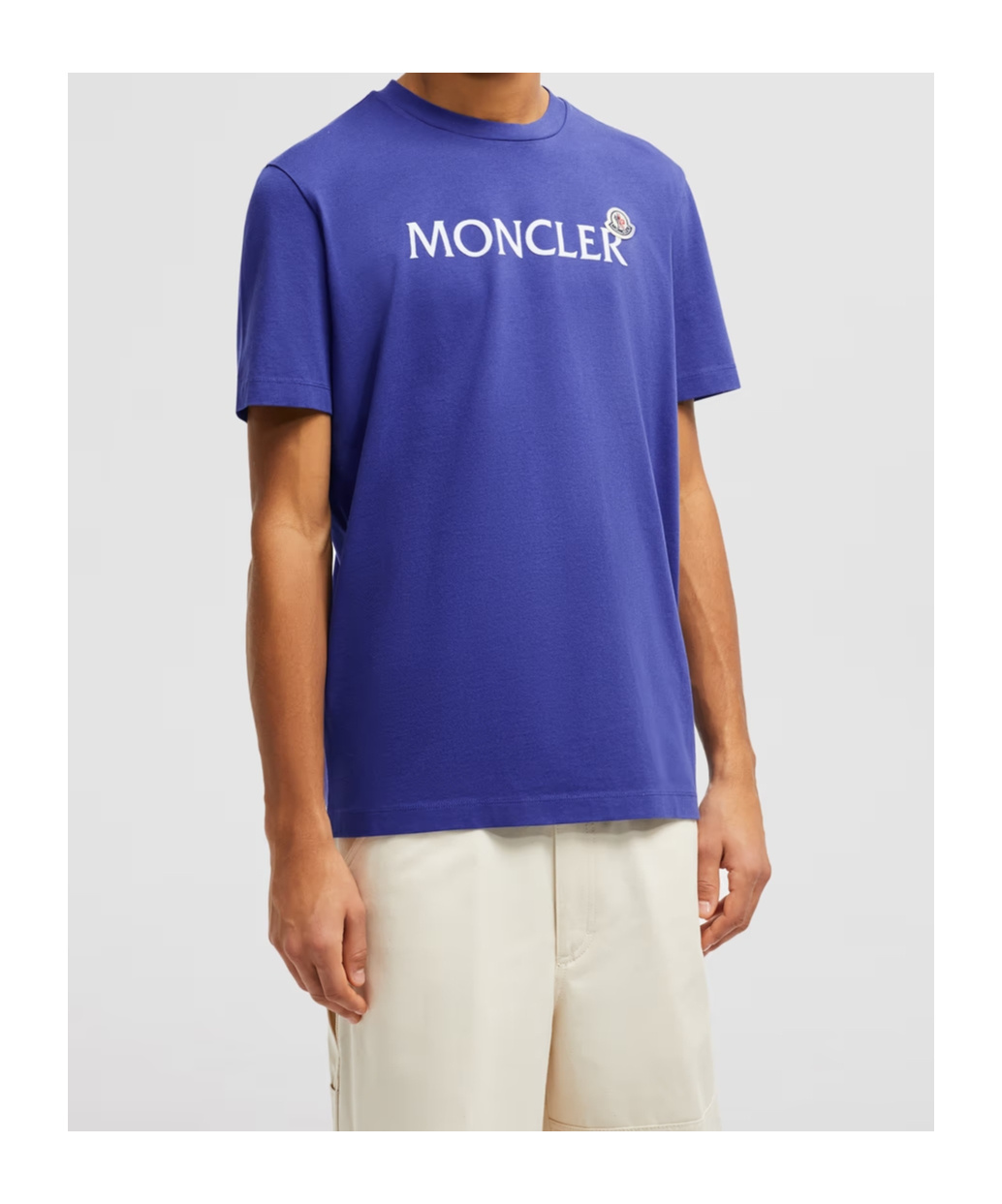 MONCLER FLOCKED LOGO COTTON T-SHIRT
