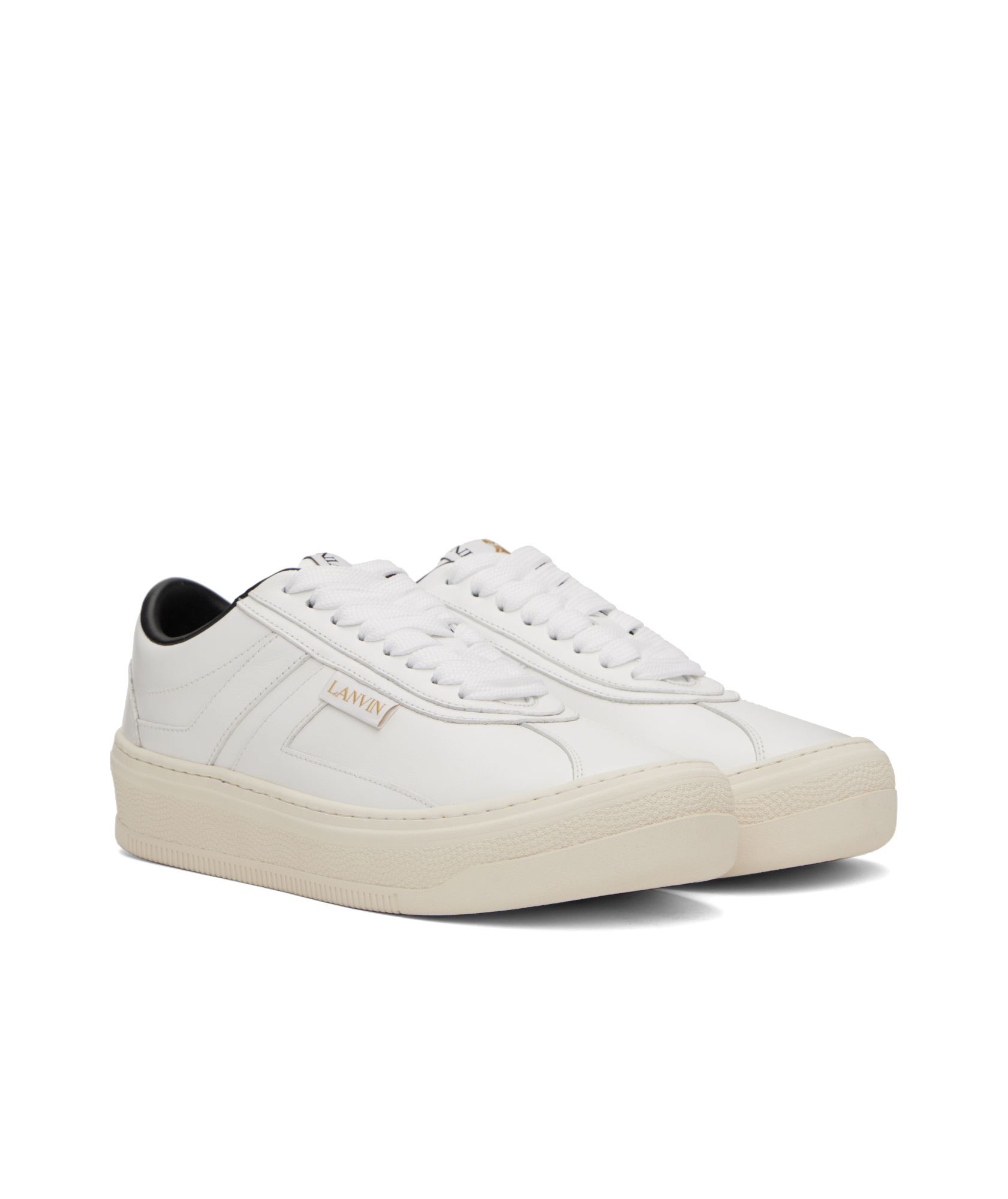 Lanvin Lace-up Low-top Sneakers In White