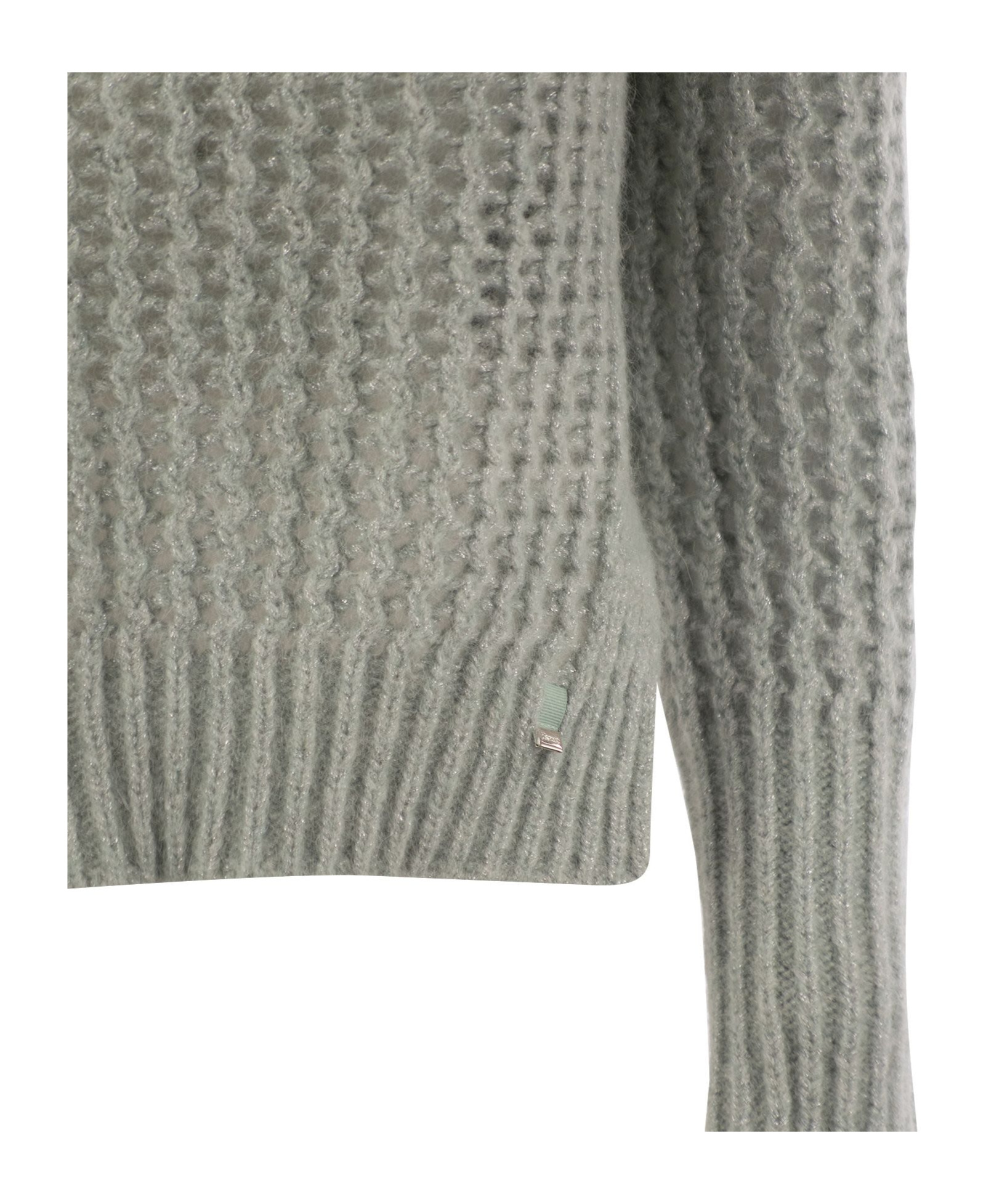 Herno Elegant Alpaca-wool Blend Sweater With Graphic Openwork In Gray