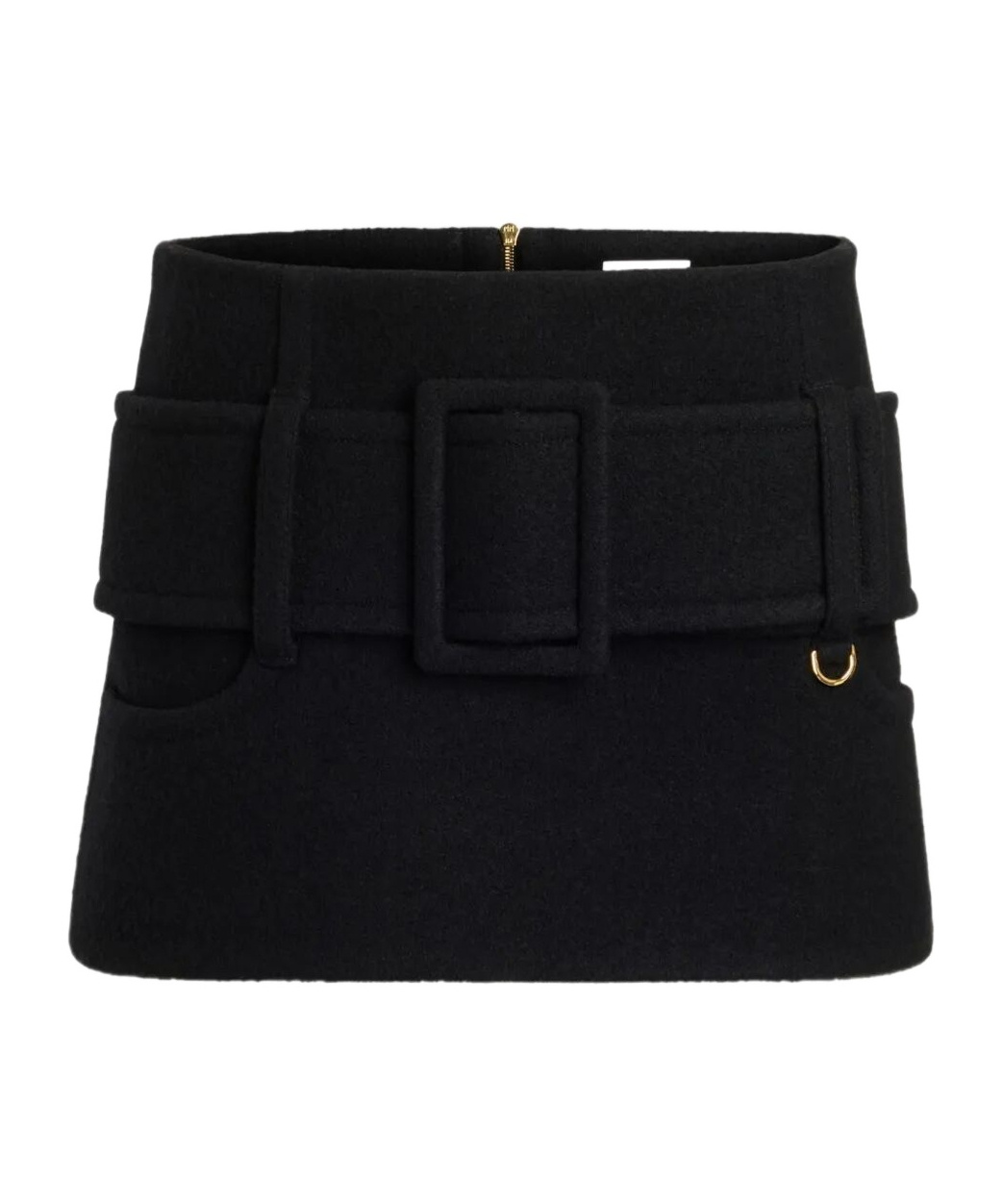 Patou Mini Skirt With Wide Belt And Side Pocket In Black