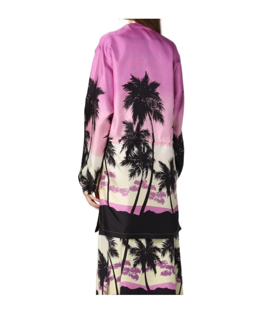 Palm Angels Graphic-print Long-sleeve Top In Black