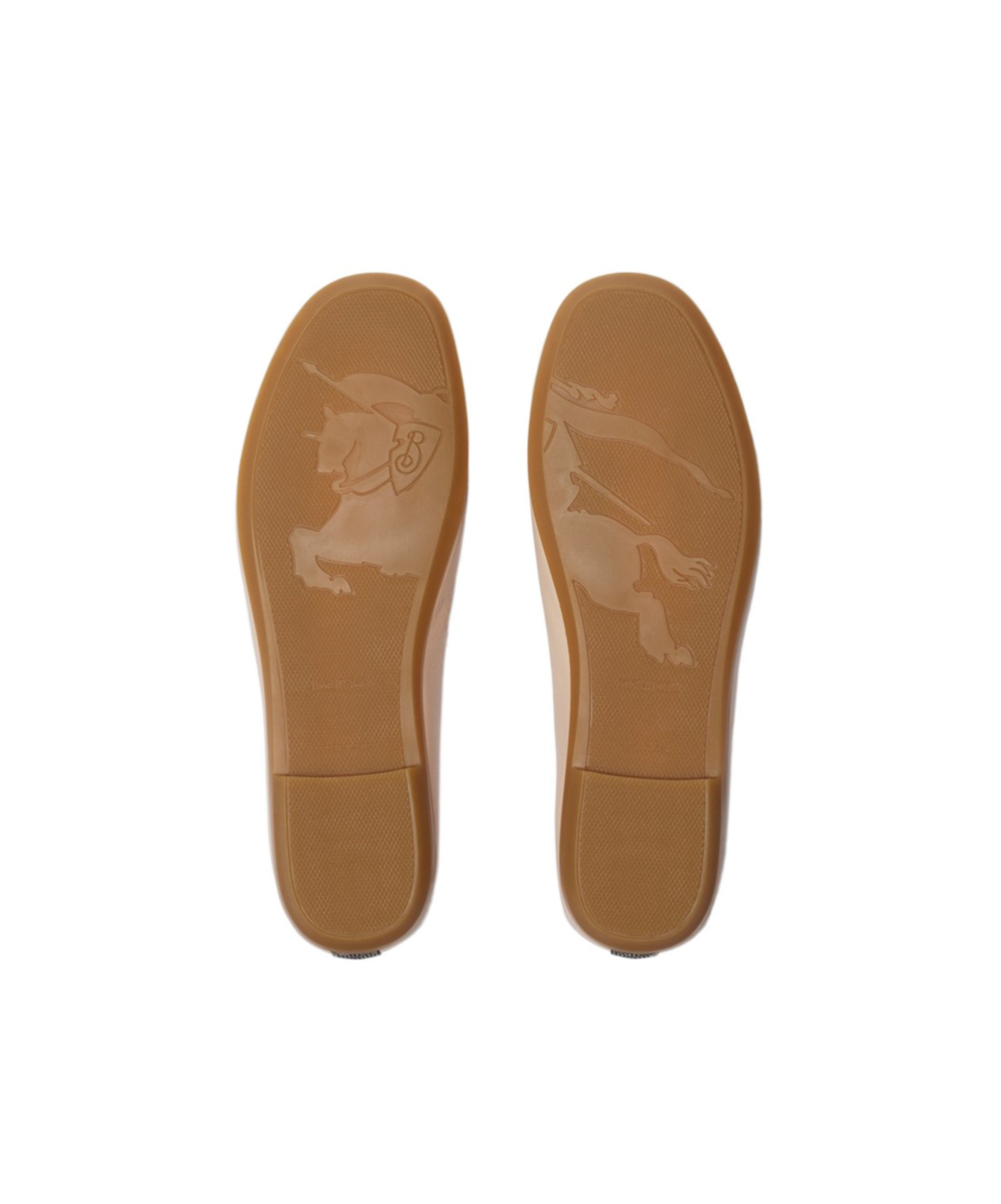 Burberry Leather Ballerina Shoes In Nude