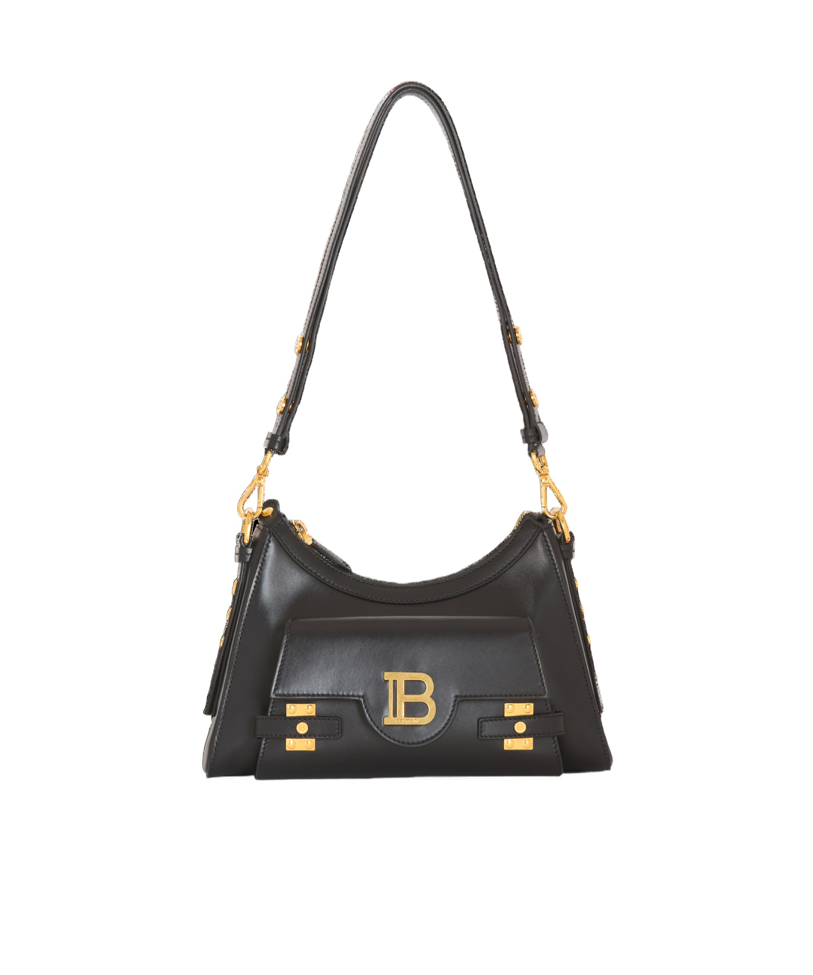 Balmain Calfskin B-buzz Shoulder Bag In Black