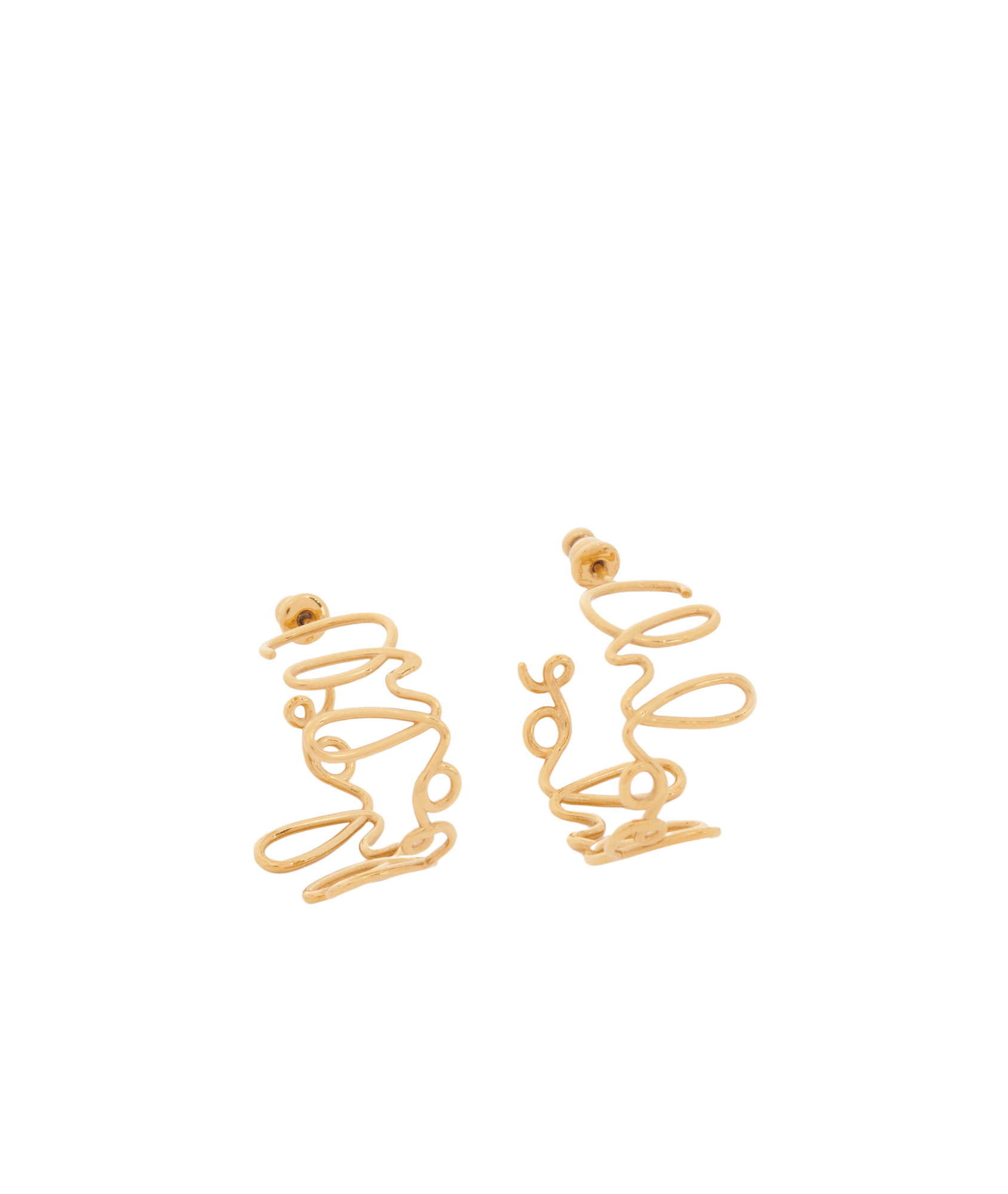Chloé Iconic Logo Hoop Earrings In Yellow