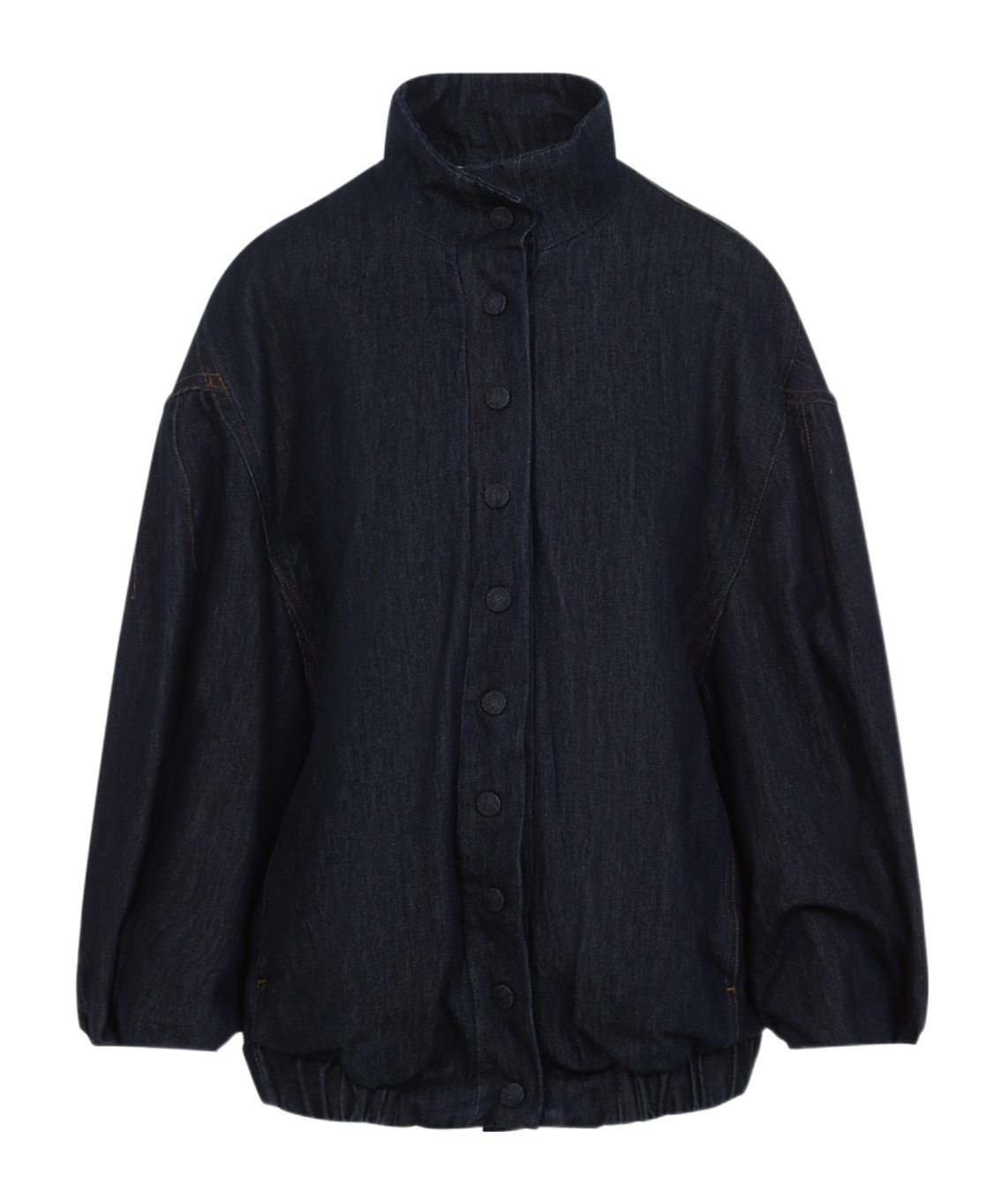 Dries Van Noten Voles Denim Jacket Puffed Sleeves In Black