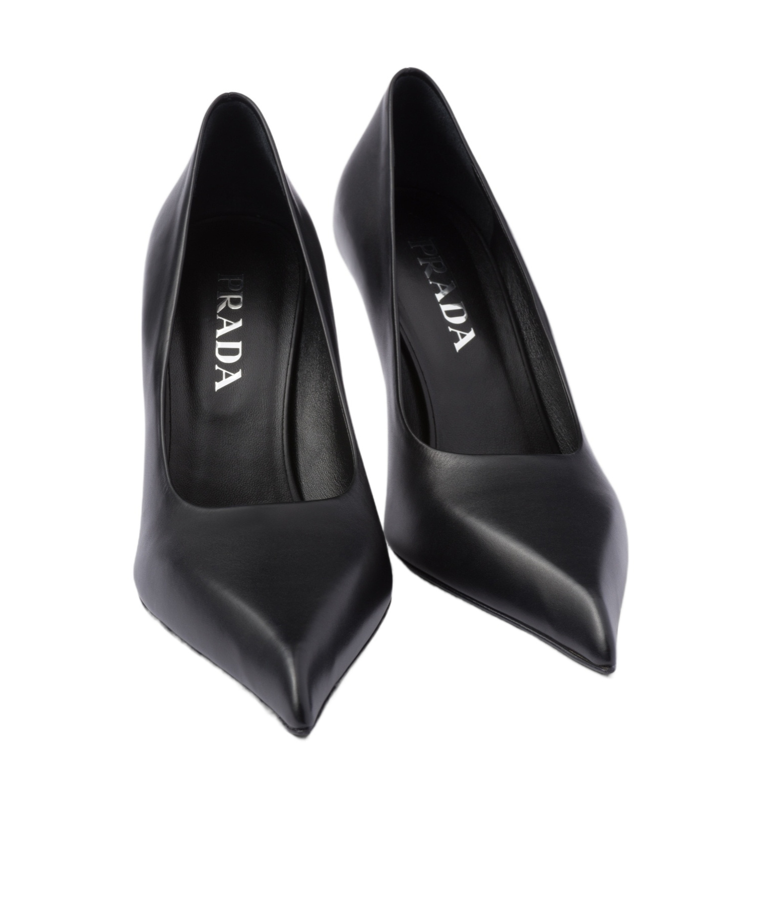 Prada 85 Pointed-toe Calf Leather Pumps In Black