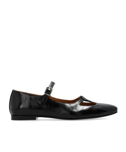 Apc Katie Leather Ballerina Shoes In Black