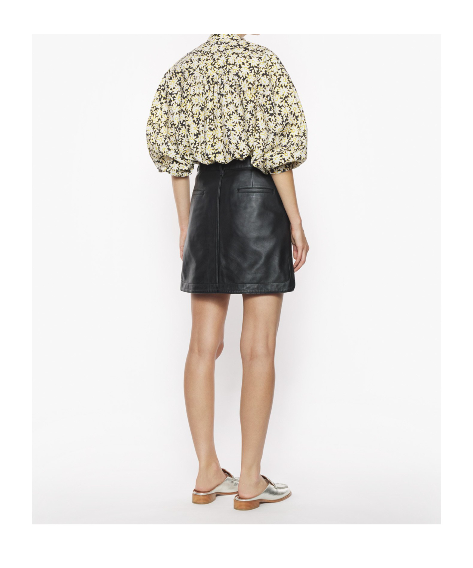Maison Kitsuné Leather Skirt In Black