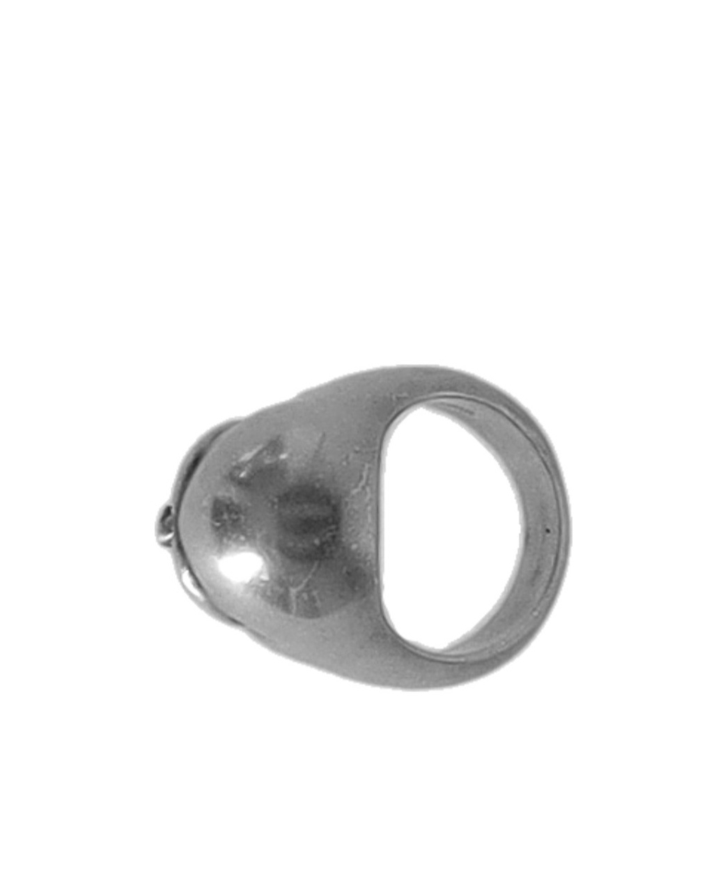 Ann Demeulemeester Silver Skull Ring In Gray