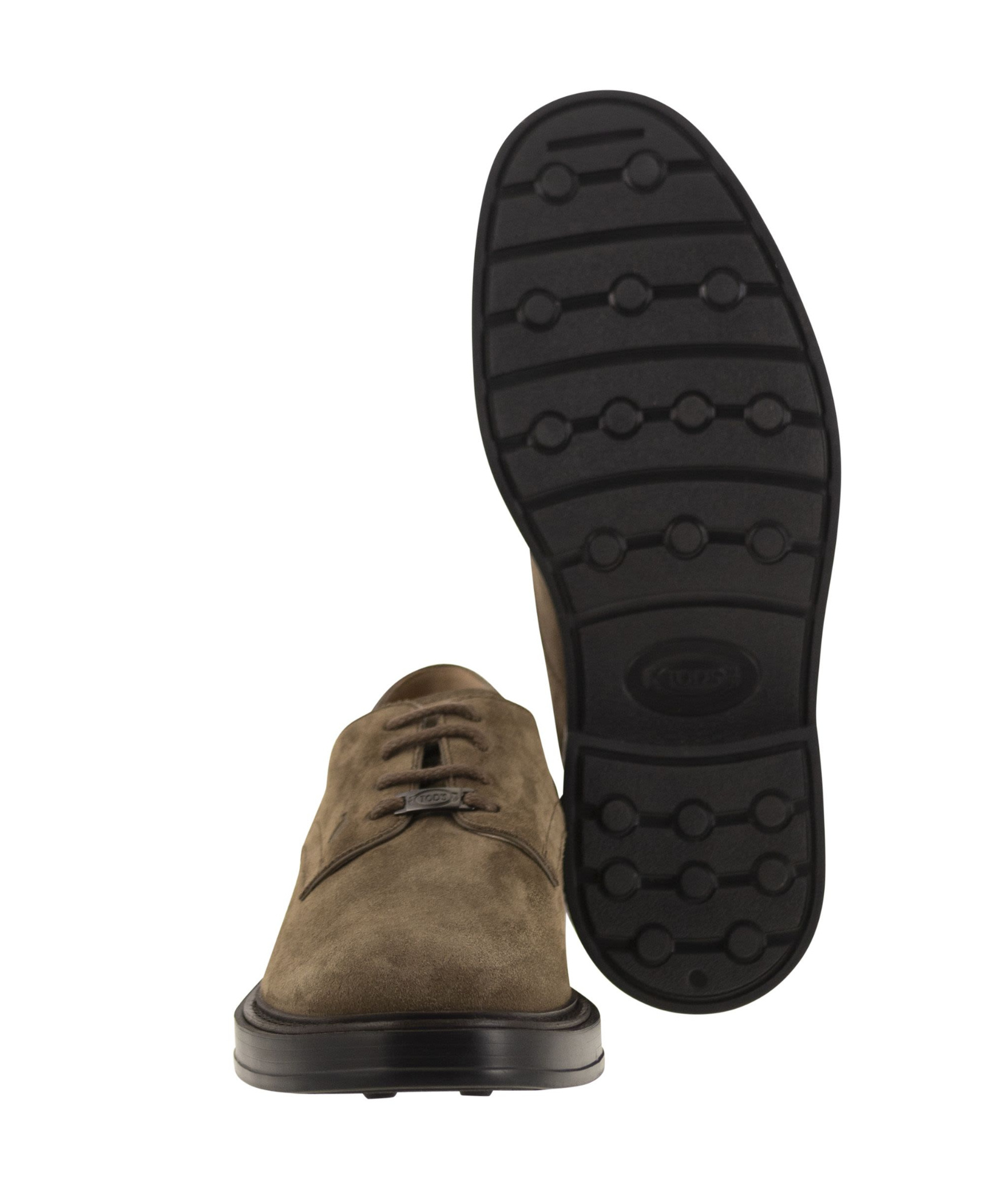 Tod's Lace-up Calfskin Block Heel Boots In Brown