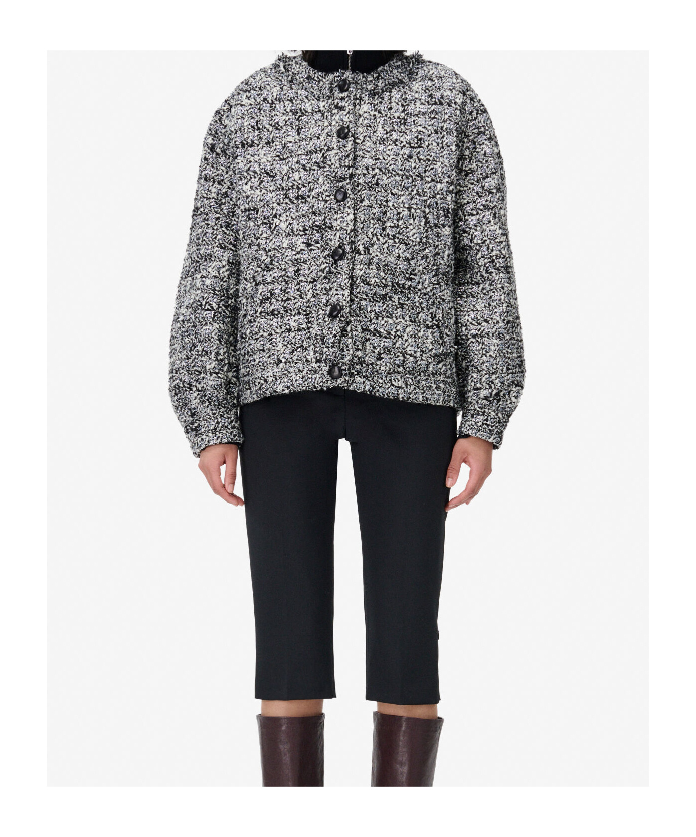 Iro Tweed Bomber In Gray