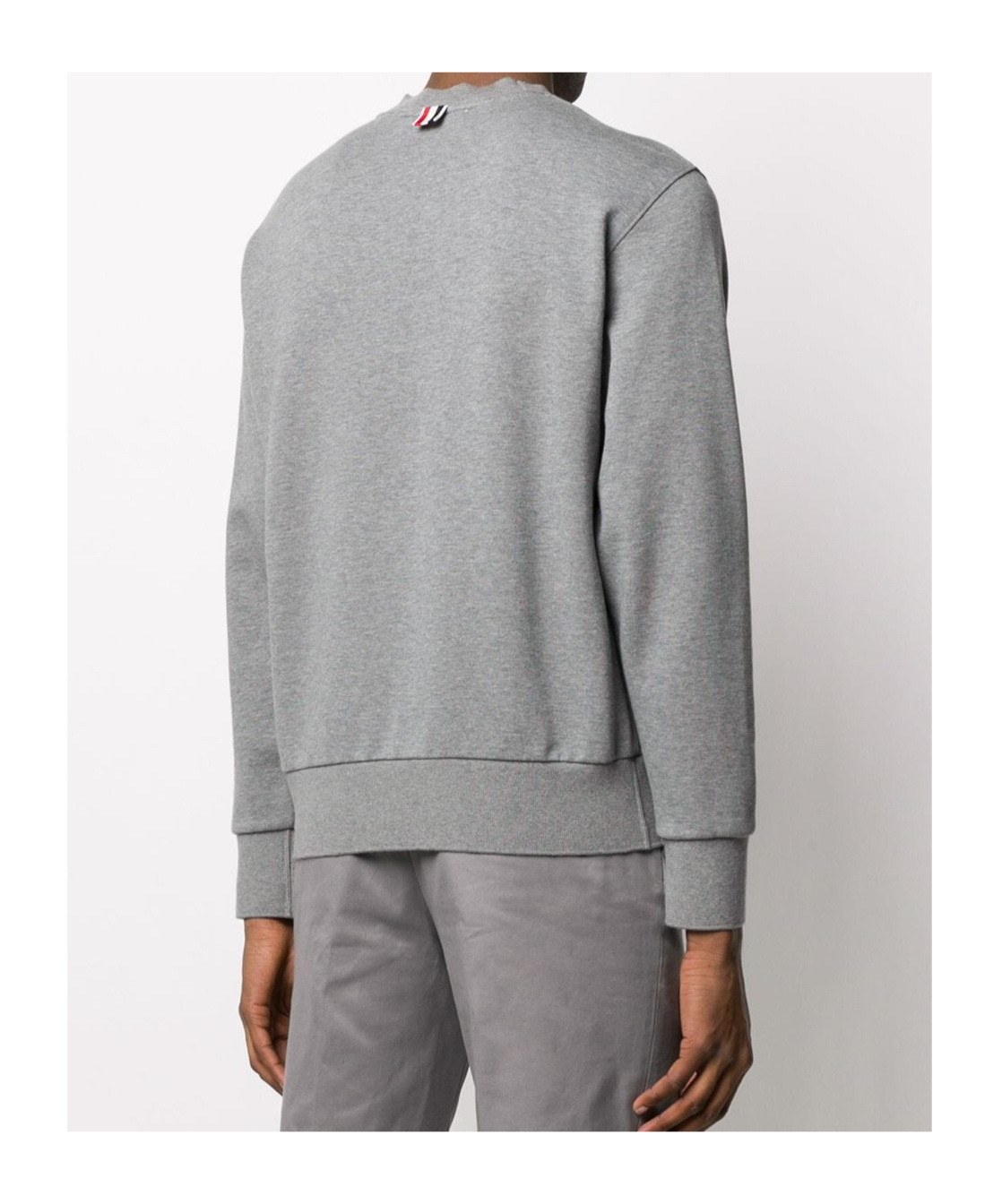 Shop Thom Browne 4-bar Intarsia Mock-neck Sweatshirt In Gray