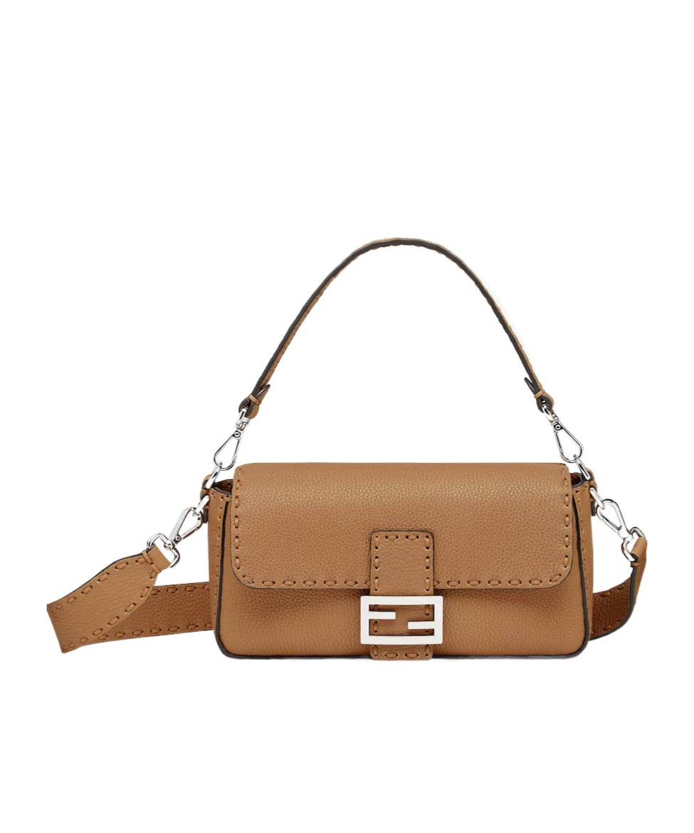 FENDI COFFEE-COLOURED SELLERIA BAG WITH 612 HAND-SEWN STITCHES