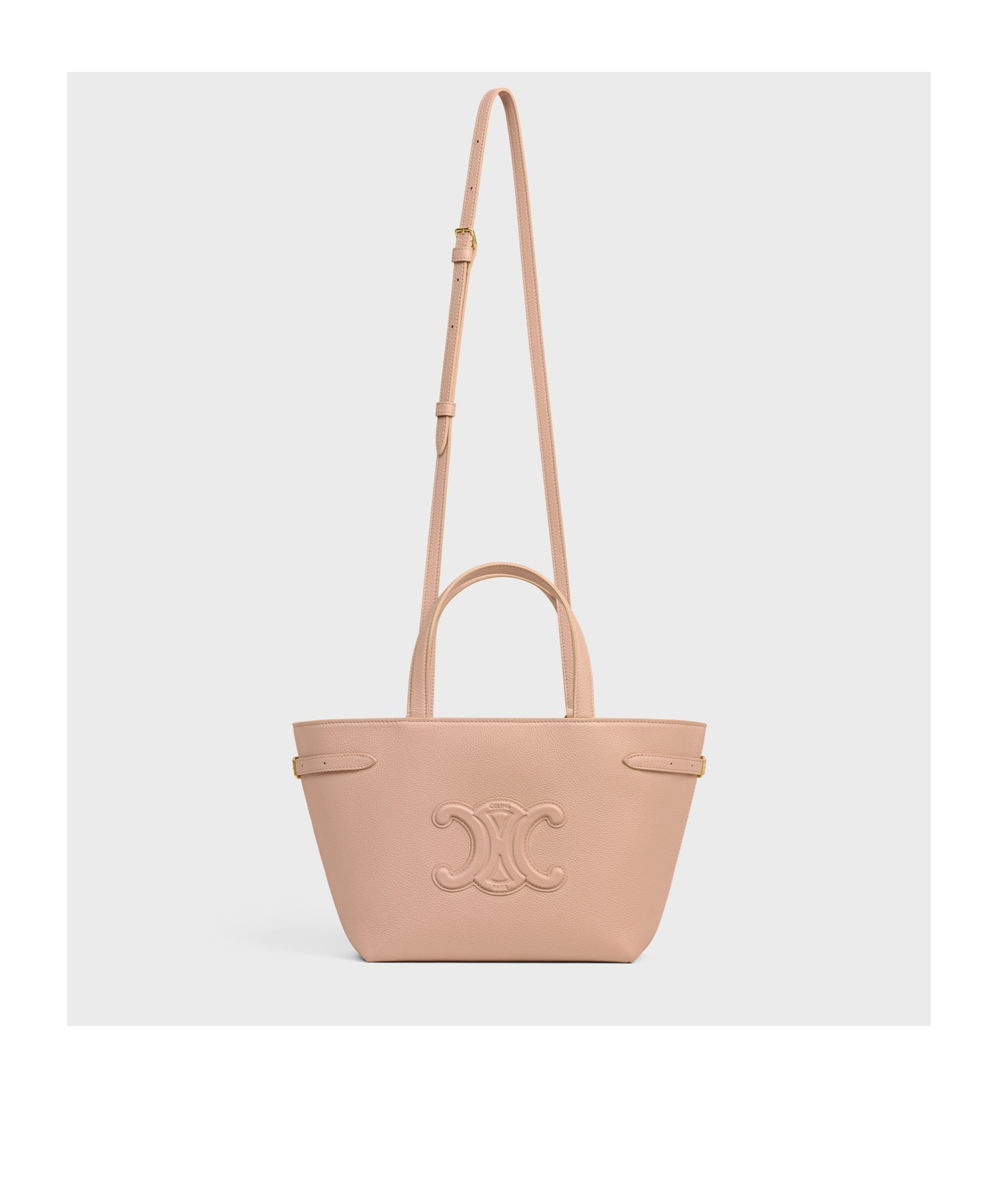 Celine Mini Cabas Anais Cuir Triomphe In Grained Calfskin In Nude