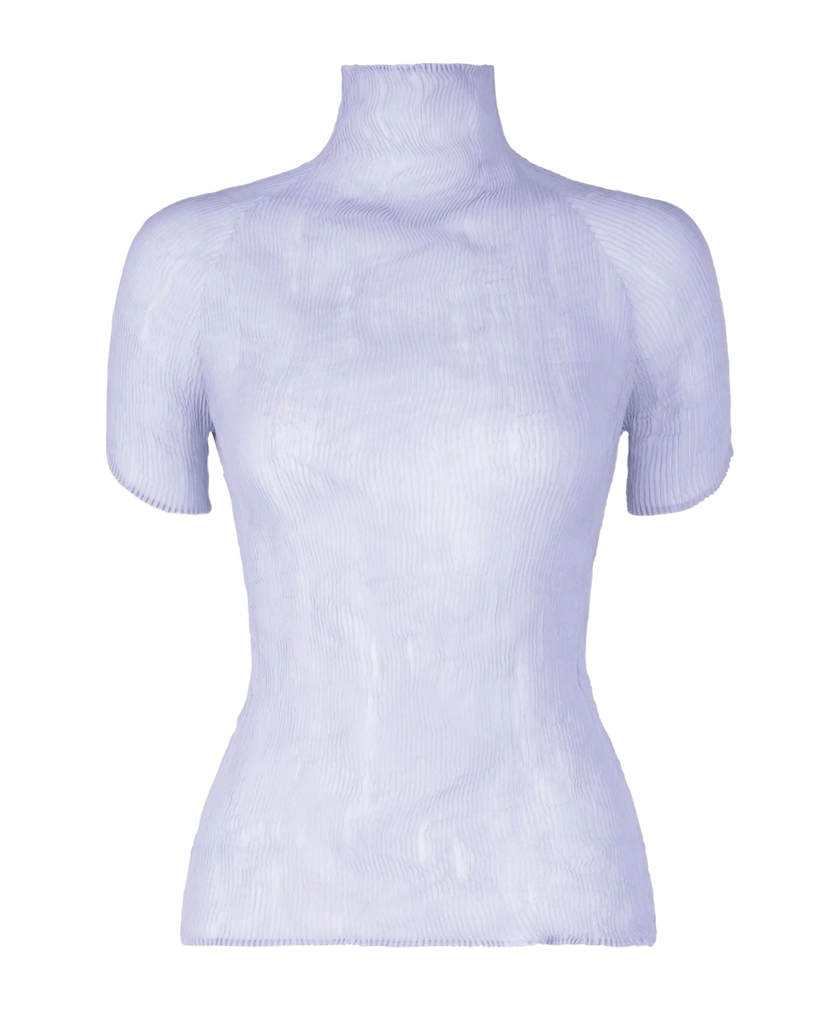Issey Miyake Pleated High-neck Blouse In Blue