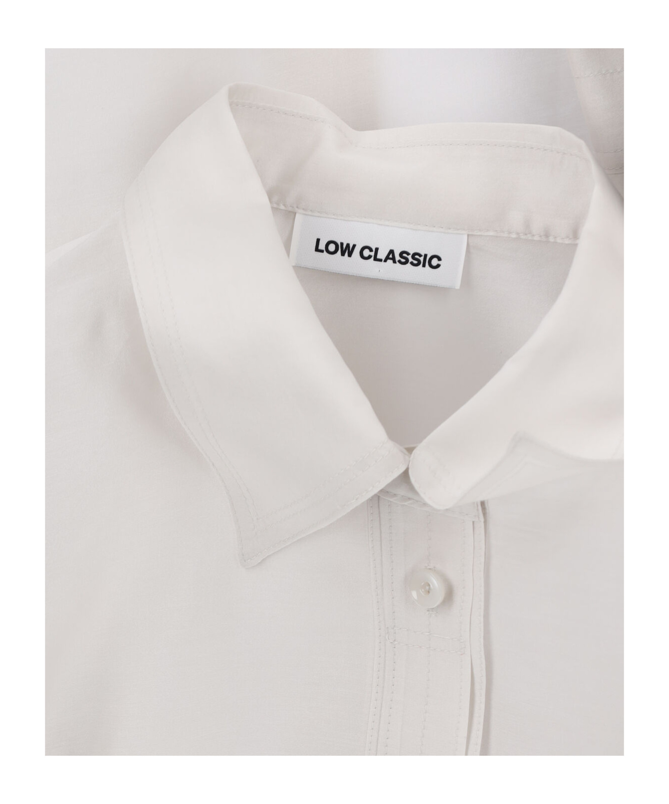 Low Classic White Shirt With Classic Collar And Rear Strap In Tech Fabric Woman