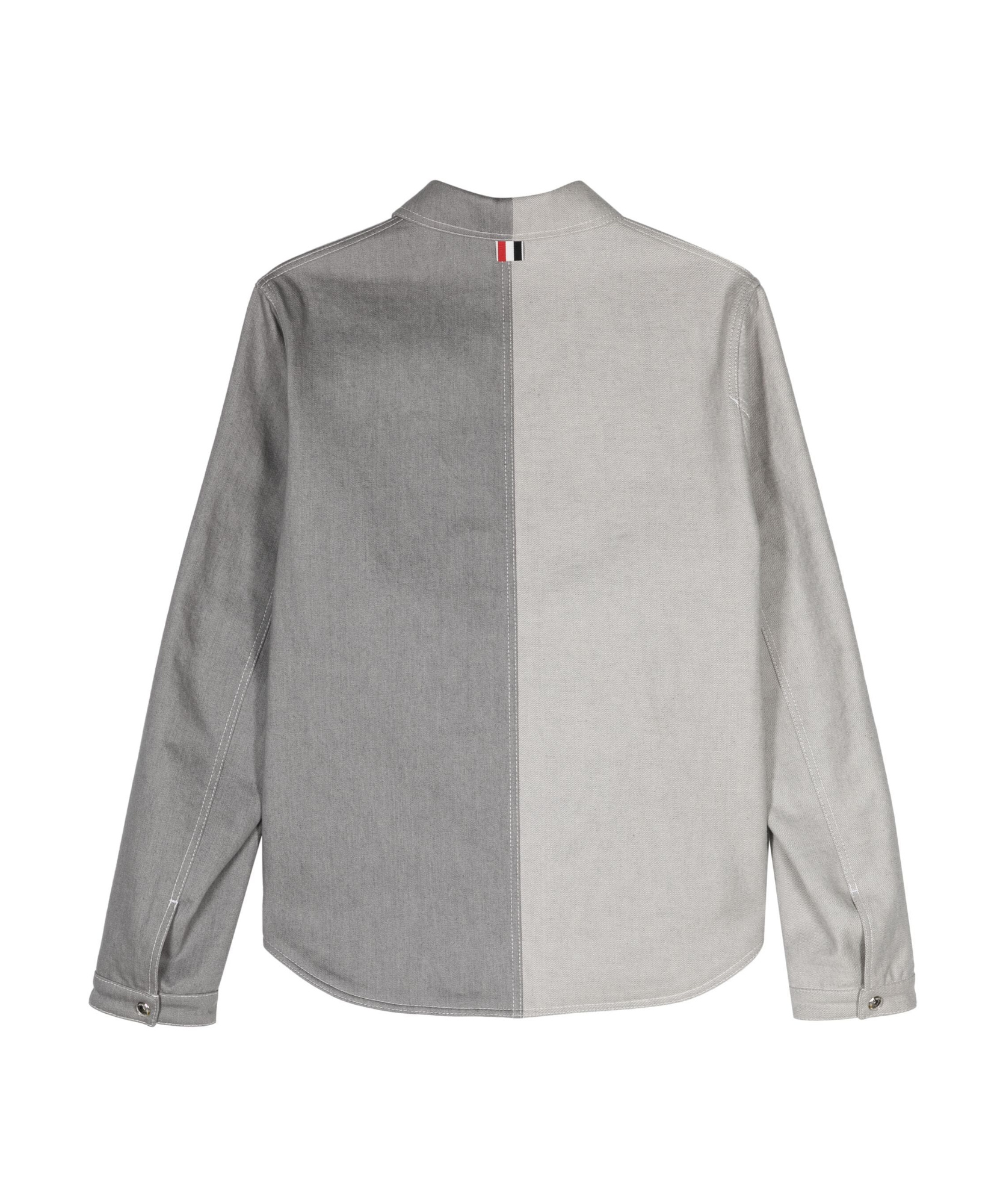 Thom Browne Block Design Cotton Shirt In Gray