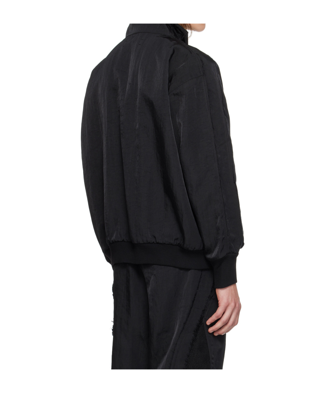 Song For The Mute Zippered Long Sleeve Casual Jacket In Black