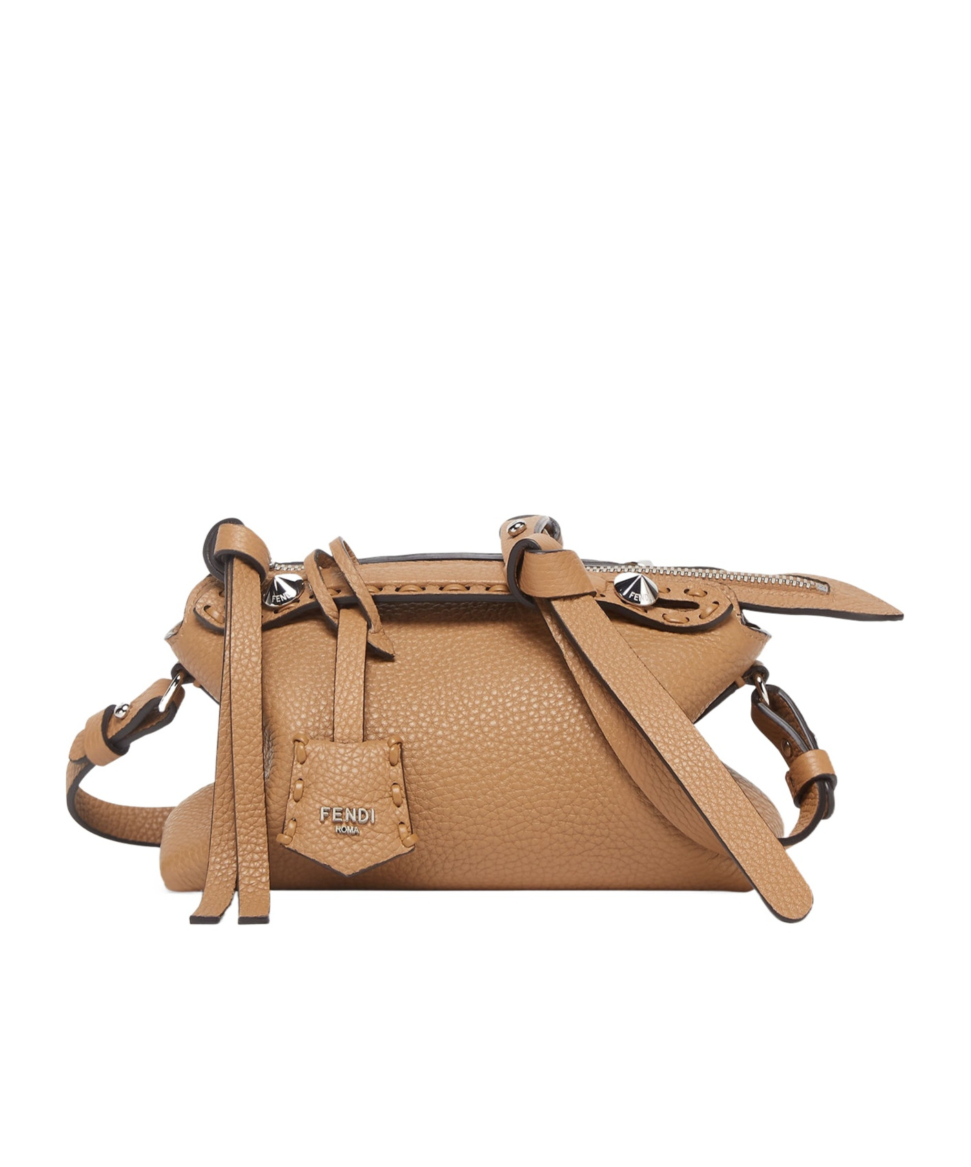 Fendi Cappuccino-colored Selleria Mini-bag With 156 Hand-sewn Stitches In Nude