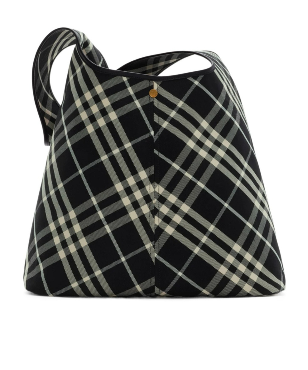 Burberry Small Check Shoulder Bag In Black